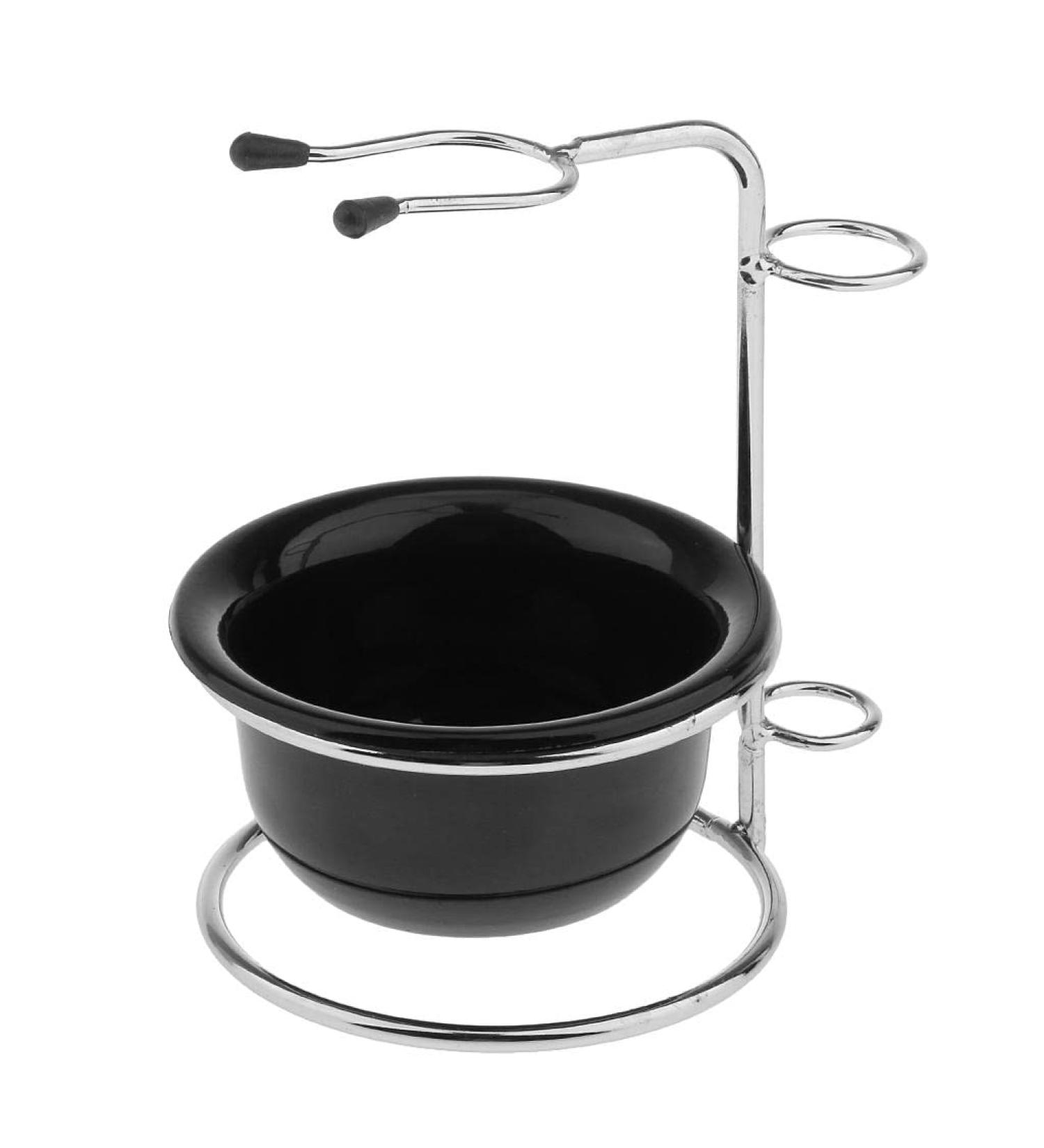 Seasaww Stainless Steel Shaving Brush Stand & Acrylic Shaving Bowl Mug Set - Premium Grooming Essentials for Men | International Shipping Available - Buy Online on SooperMarket.com
