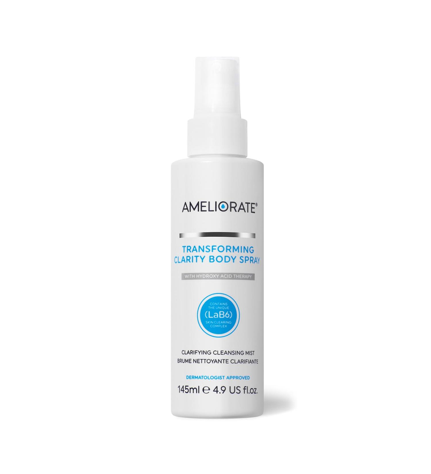 Ameliorate Transforming Clarity Body Spray 145ml | Lab6 Hyaluronic Acid Quora Noni | Dermatologically tested - Buy Online on SooperMarket.com