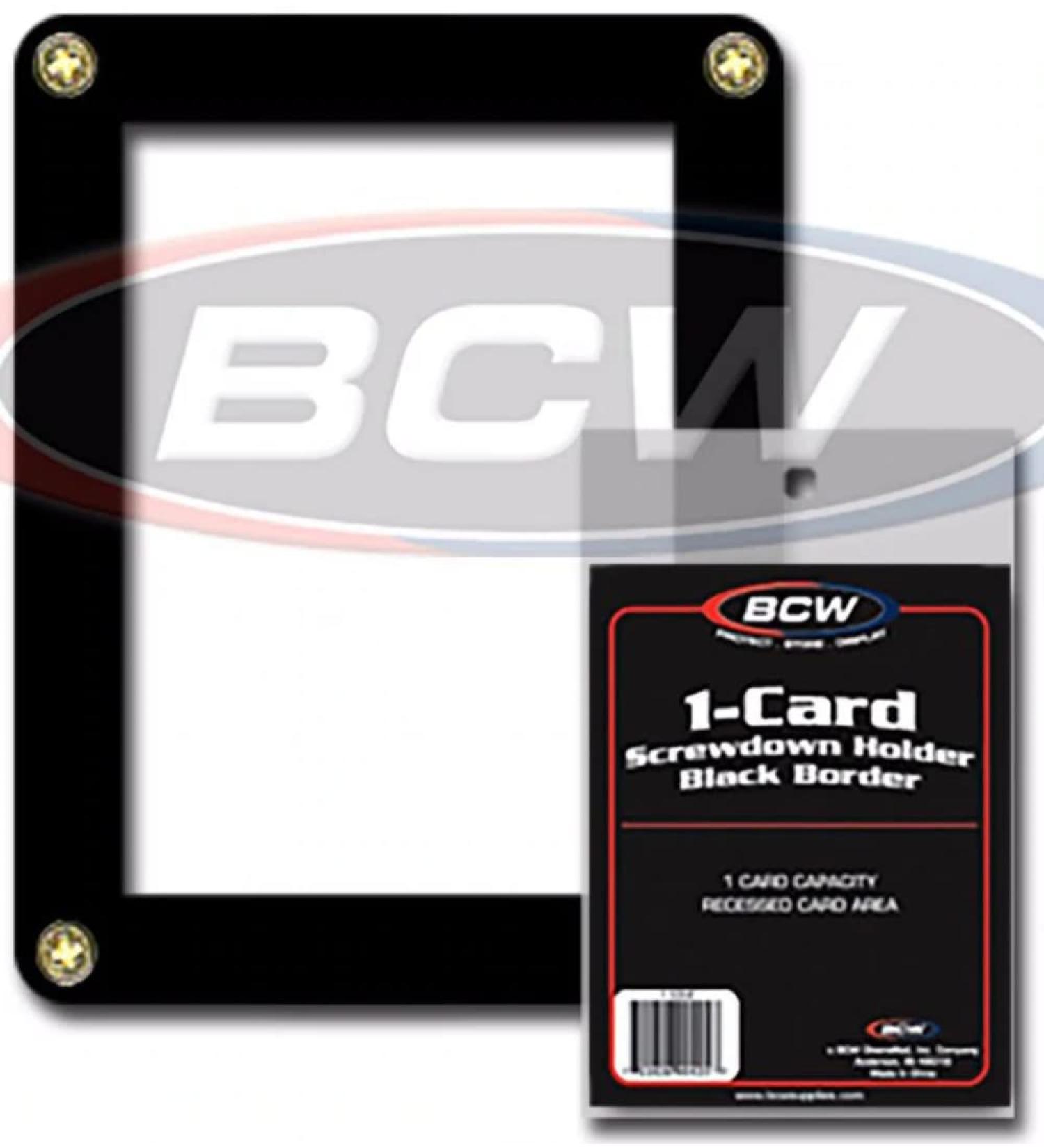 BCW 1-1CS-B 1 Card Screwdown Holder - Black Border