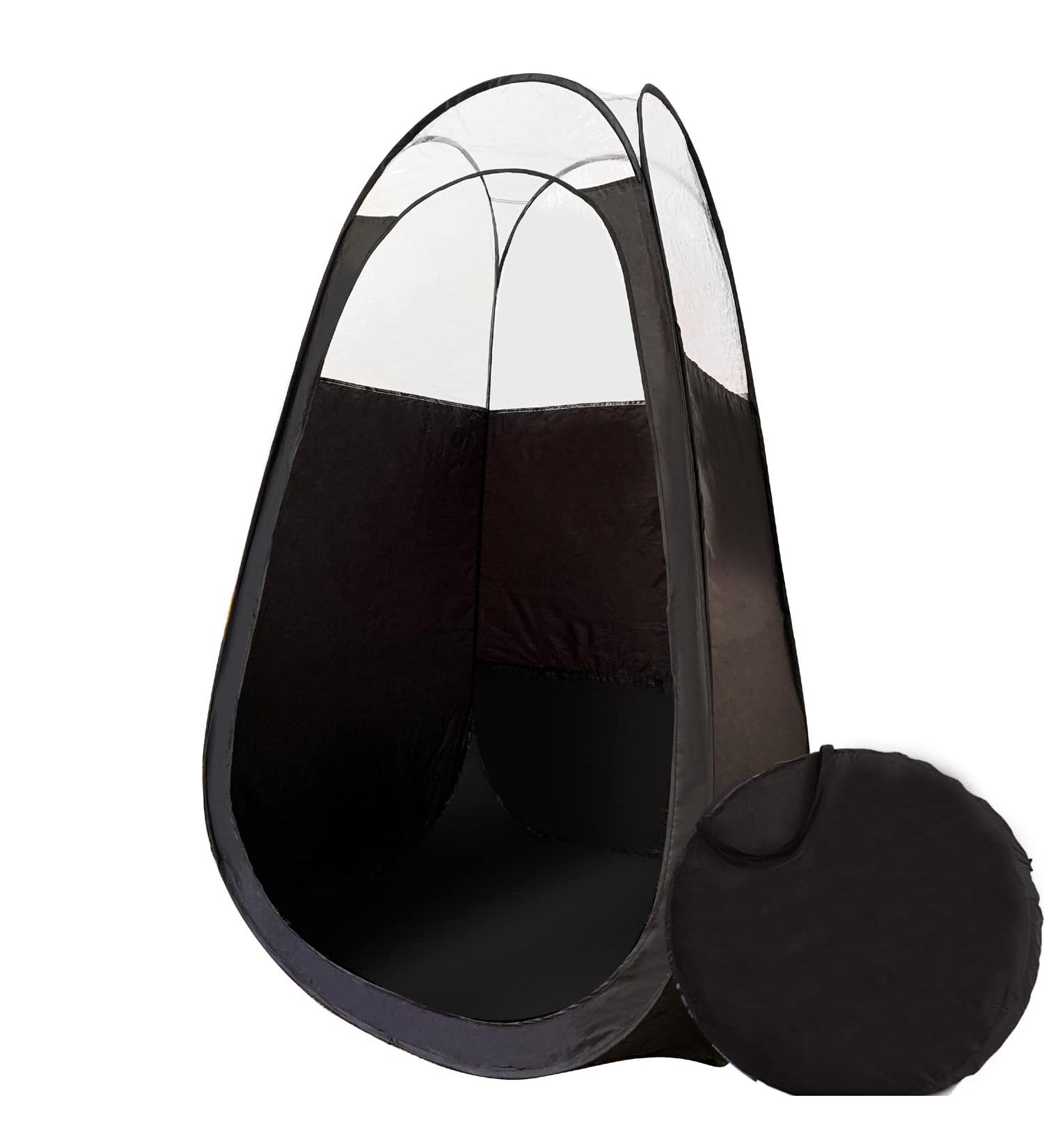KobbTan Large Deluxe Black Clear Spray Tanning Pop Up Tent with Carry Case - Portable Mobile Tan Booth - Buy Online on SooperMarket.com