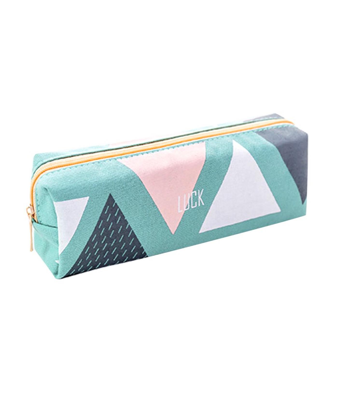 Ispchen M ppchen Zipper | Large Capacity Green Pencil Case for Students | Stylish Geometric Design | Perfect for Art & Stationery - Buy Online on SooperMarket.com