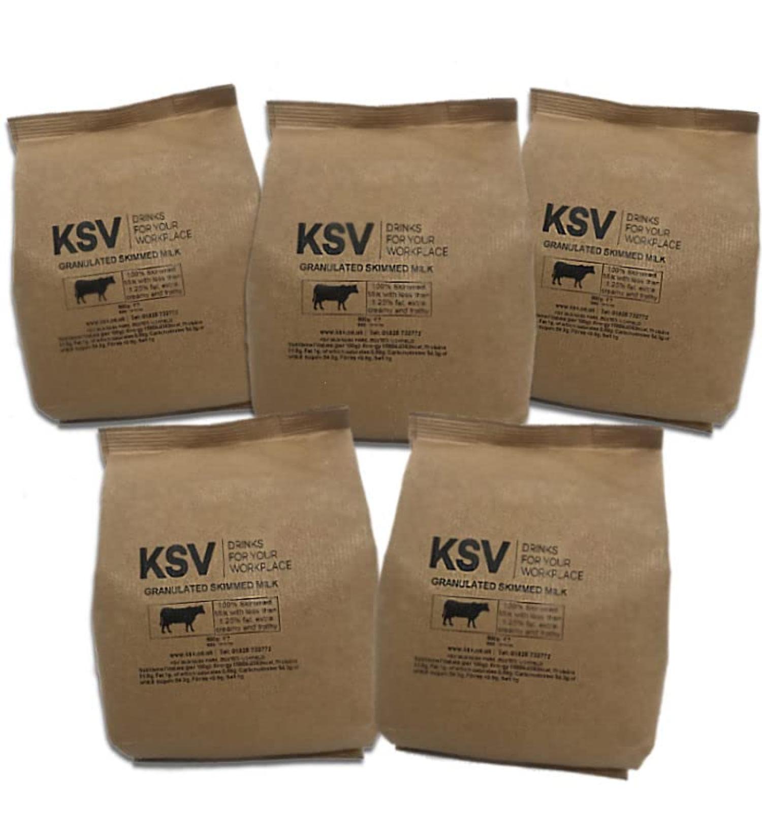 5 x 500g bags of KSV Granulated Skimmed Milk