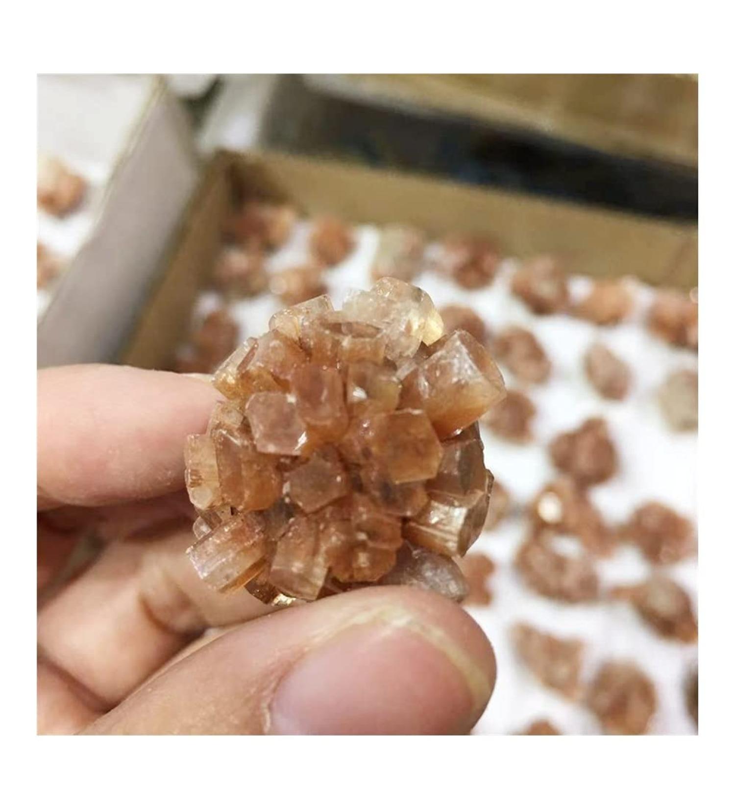 Stone Crafts Natural Beautiful Flowery Orange Aragonite Crystal Cluster Specimen Reiki Crystals - Buy Online on SooperMarket.com