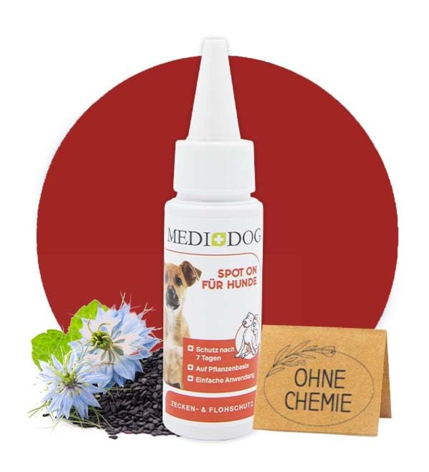 MEDIDOG Natural Spot On - 50ml Tick Repellent for All Dog Breeds | Chemical-Free Ready-to-Use Solution - Buy Online on SooperMarket.com