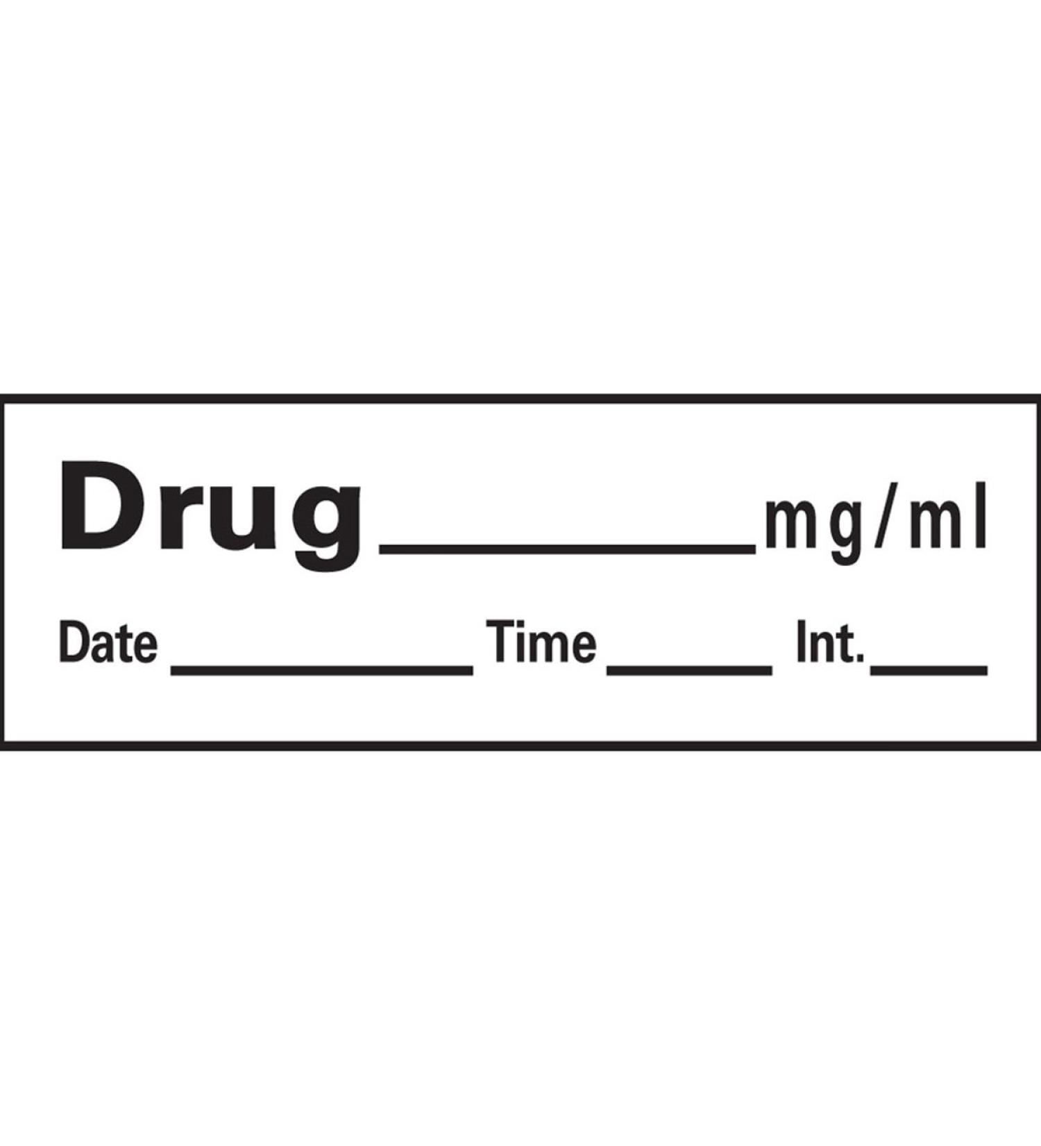 PDC Healthcare AN-14 Anesthesia Tape with Date Time and Initial Removable Drug mg/mL 1 Core 1/2 x 500 Imprints White 333 (Pack of 1)