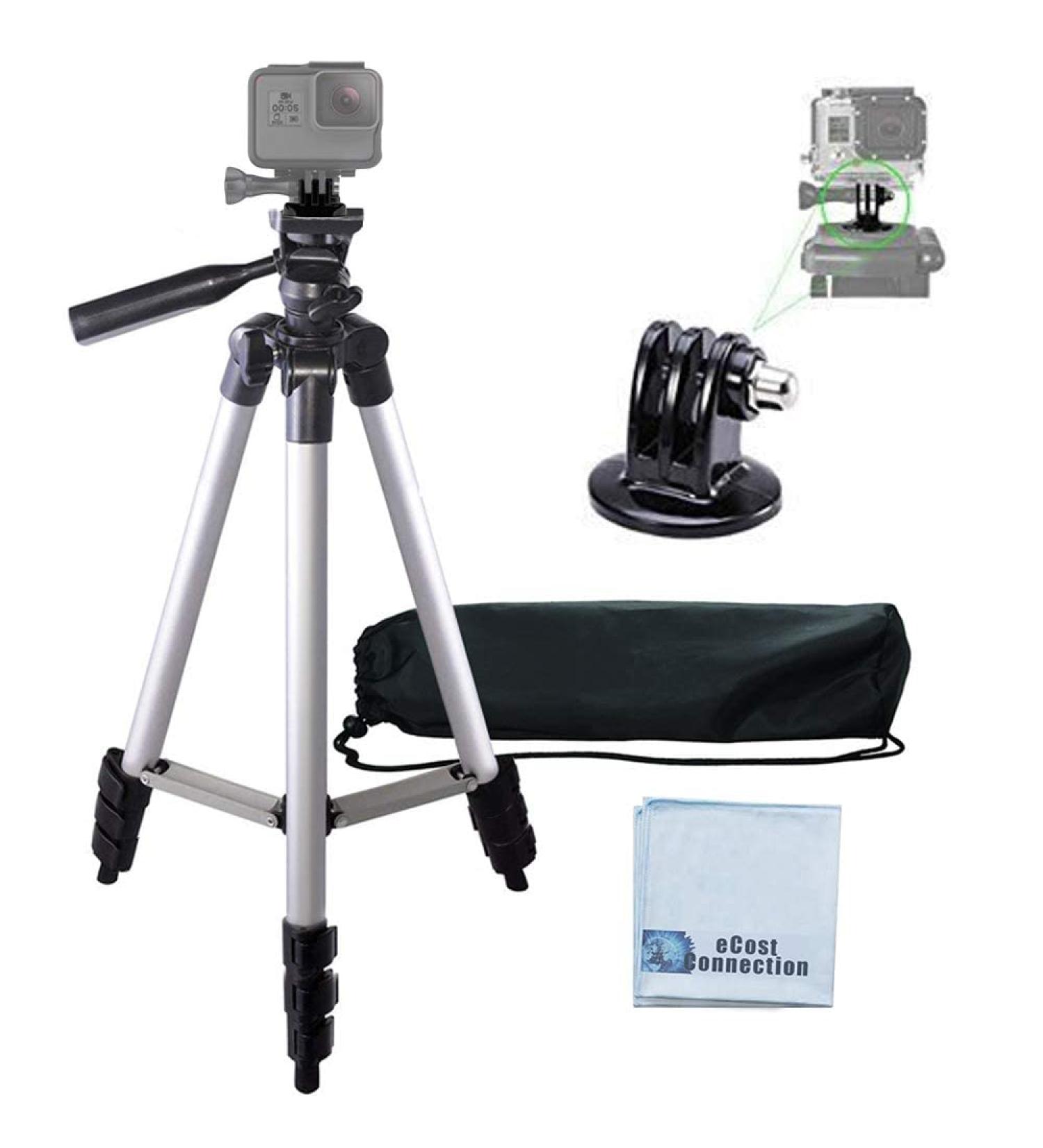 50 Aluminum Camera Tripod with Bubble Level Indicator for GoPro HERO Cameras + Mount & Cloth - Buy Online on SooperMarket.com