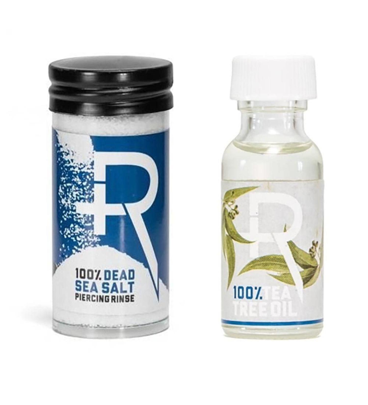 Recovery Aftercare Sea Salt & Tea Tree Oil Combo - Natural Soothing Piercing Aftercare Solution for International Shipping - Buy Online on SooperMarket.com