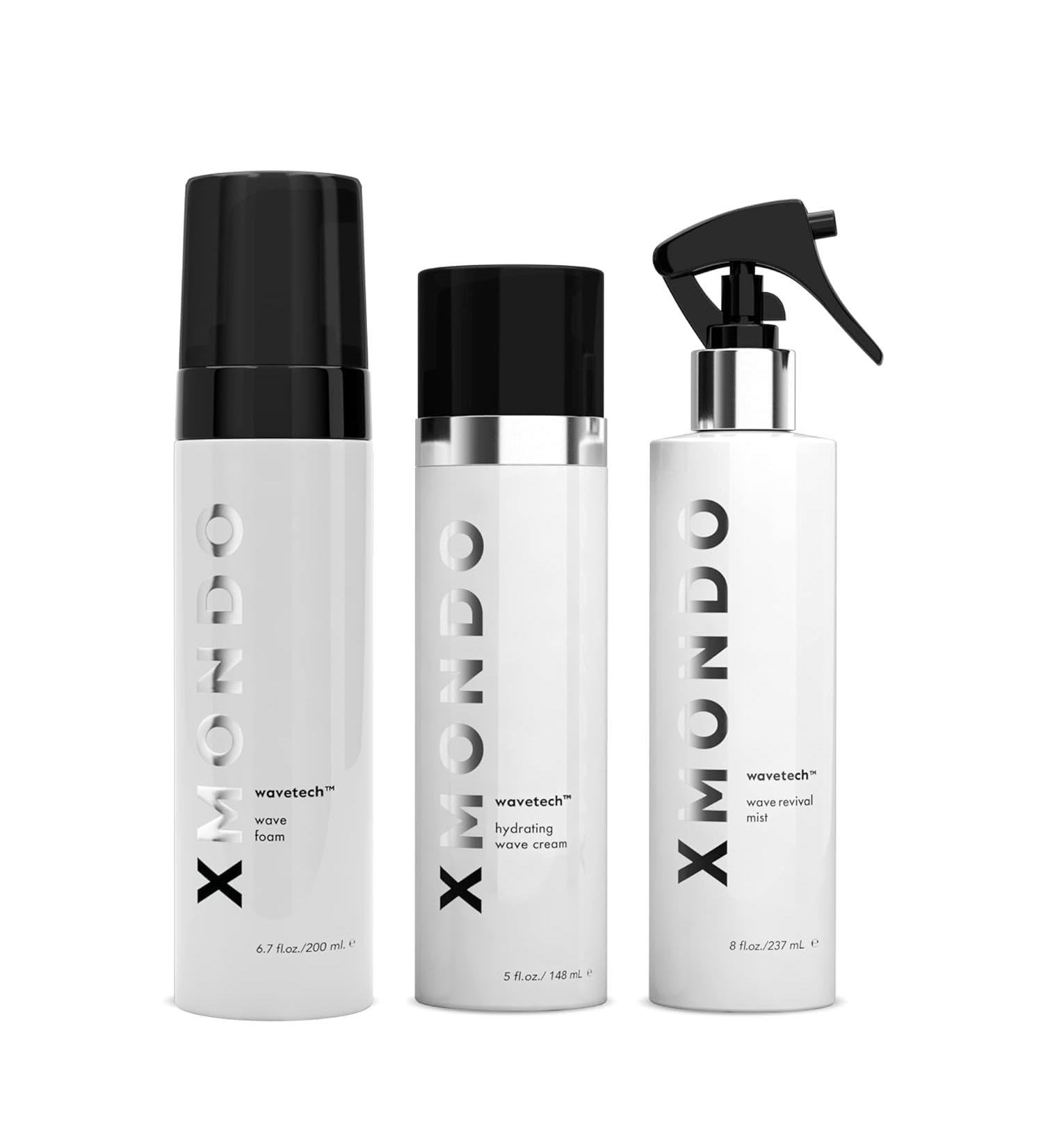 XMONDO Hair Wave Bundle | Vegan Formulas with Waveflex Technology Deep Hydration & Frizz Control Foam (6.7 Fl Oz) Hydrating Cream (5 Fl Oz) Revival Mist (8 Fl Oz) 3pc Set - Buy Online on SooperMarket.com