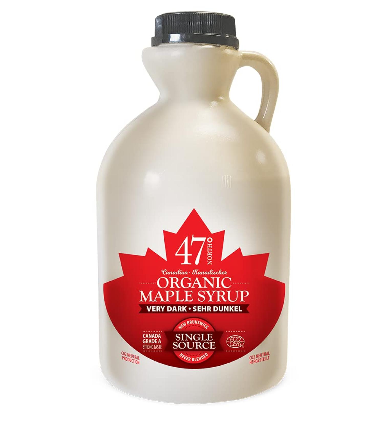47 North Single Source Organic Maple Sryup Grade A Very Dark 1000ml Strong in taste and so perfect for baking glazing for hearty meat barbeque and also in the coffee! - Buy Online on SooperMarket.com