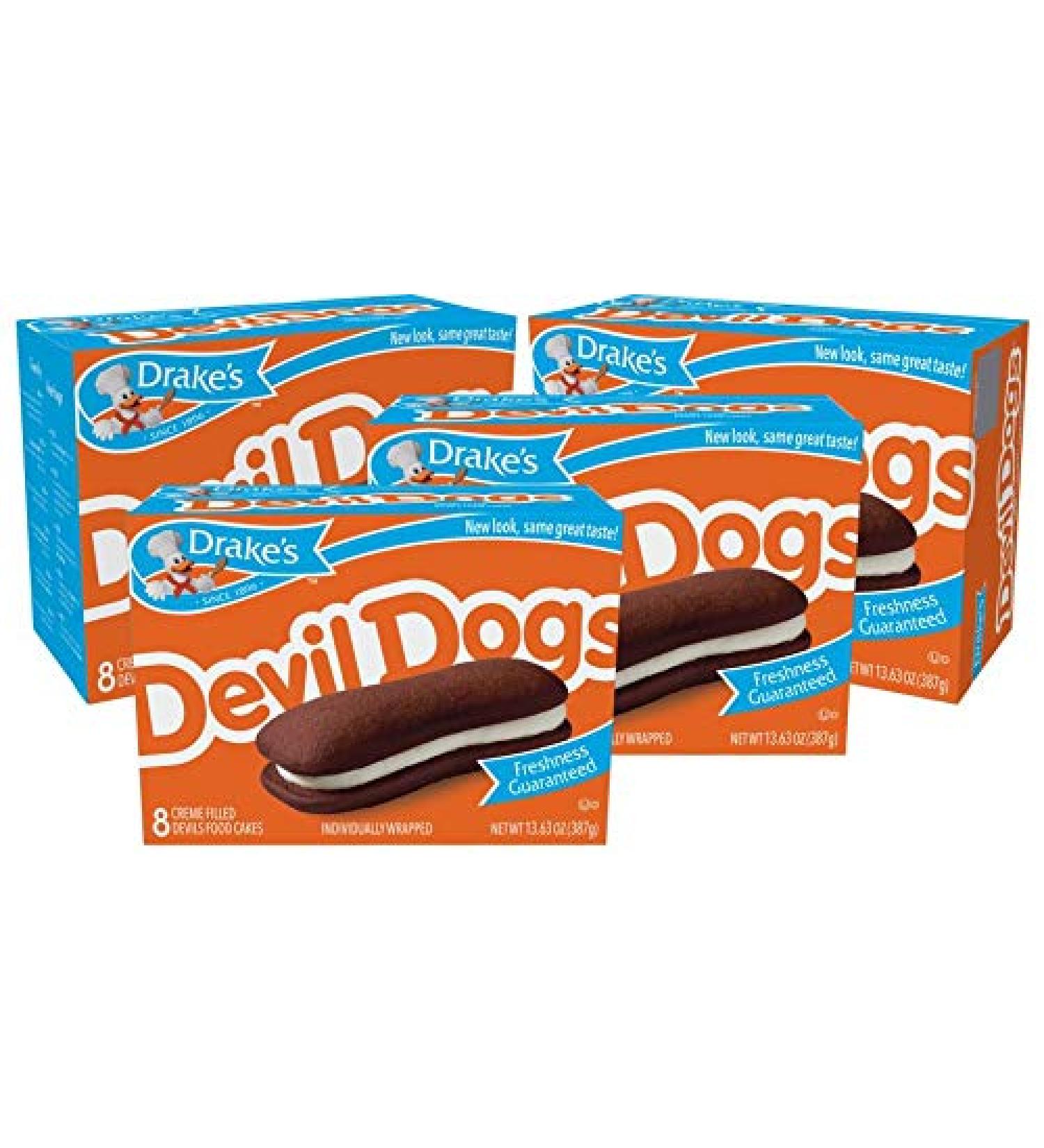Drake's Devil Dogs 32 Individually Wrapped Devils Food Cakes - 8 Count (Pack of 4) - Buy Online on SooperMarket.com