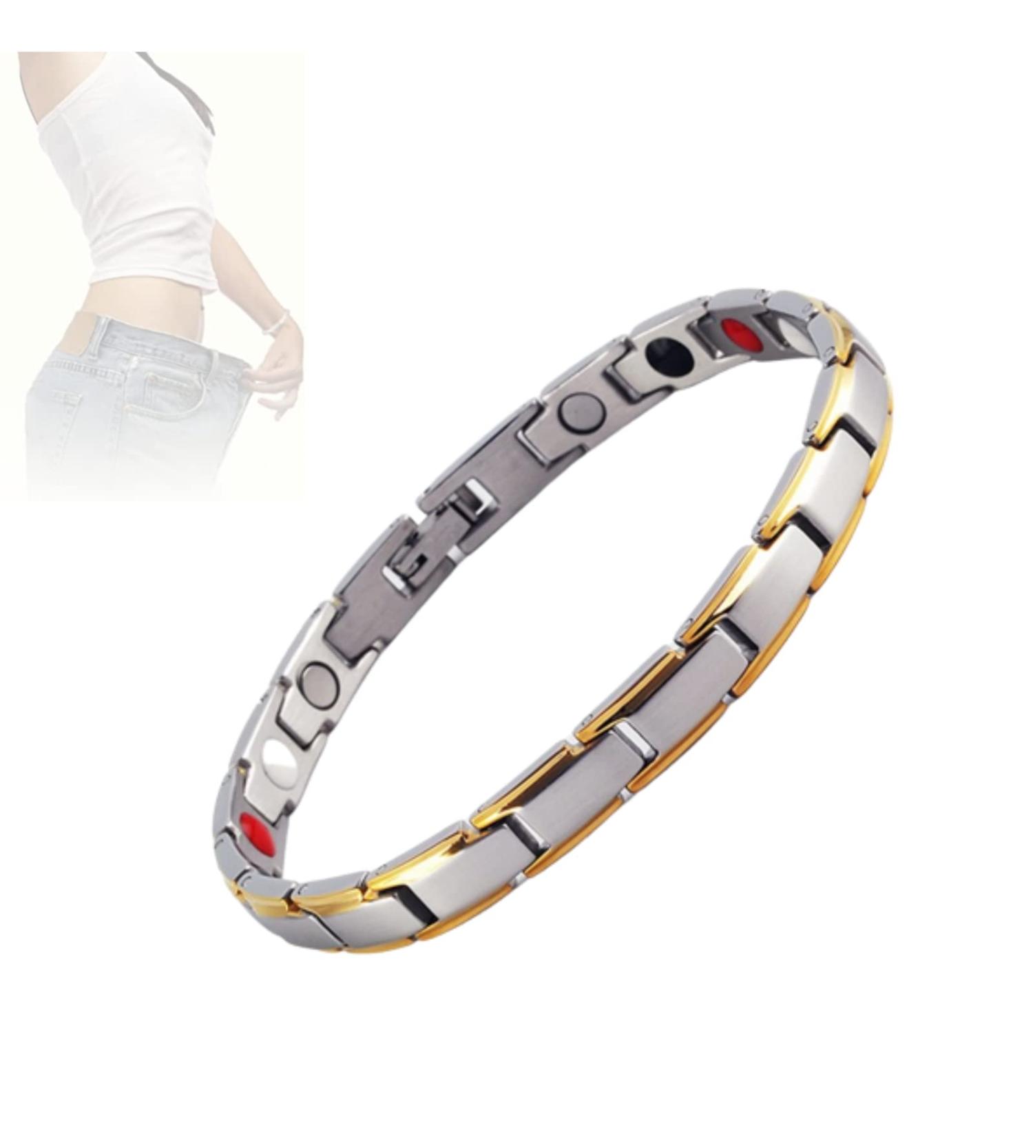 Women Lymph Drainage Magnetic Bracelet The New Trend of Multifunctional Bracelets to Help Sleep for Man Woman Student Family Friend and A Nice Gift (1 Item-Silver&Gold) - Buy Online on SooperMarket.com