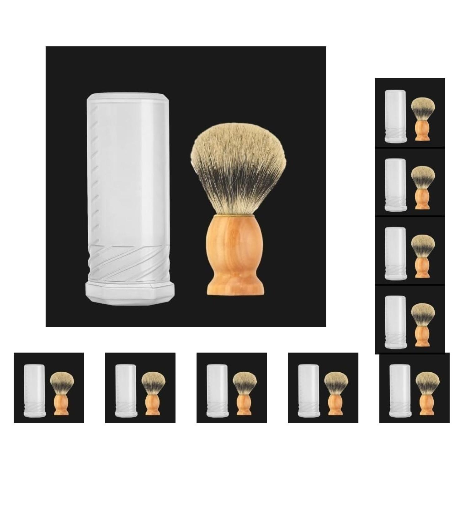 Set of 10 Transparent Shaving Brush Travel Cases - Perfect Gift for Birthdays Holidays & Parties - Buy Online on SooperMarket.com
