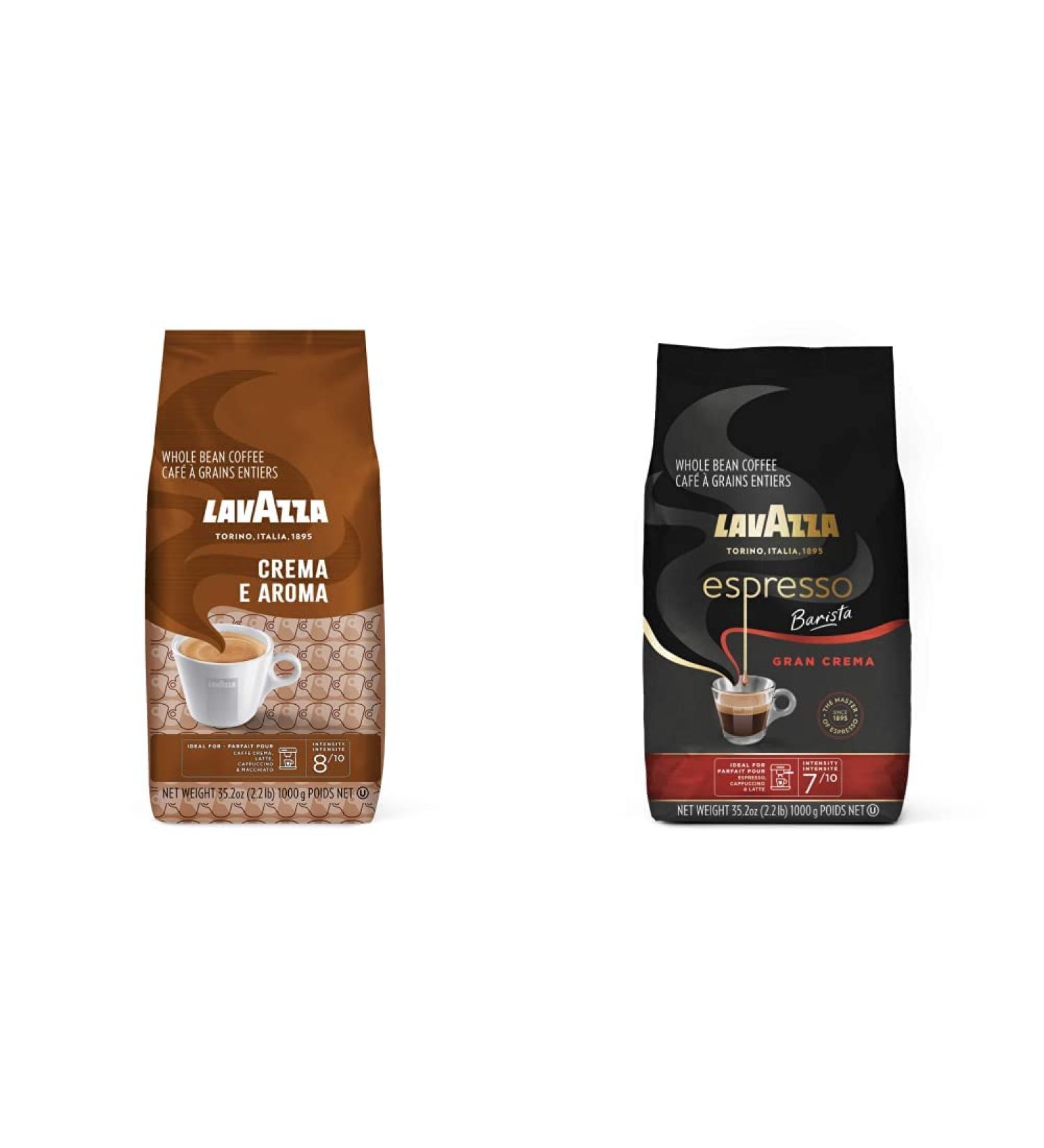 Lavazza Espresso Gran Crema Beans 1000gm(Packaging May Vary) & Espresso Crema E Aroma Beans 1000gm Aroma Beans + Crema Beans - Buy Online on SooperMarket.com