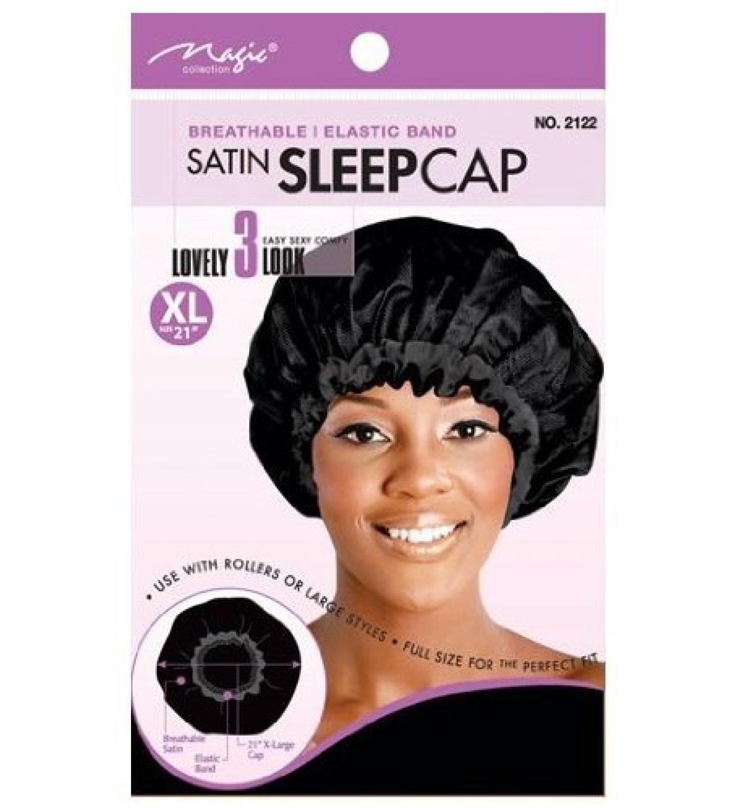 Magic Collection  21 Extra Large Elastic Band Satin Sleeping Caps    Comfortable material  breathable material  elastic band  comfortable  perfect fit  full size  keeps hair in place  use with hair rollers  hair styles...