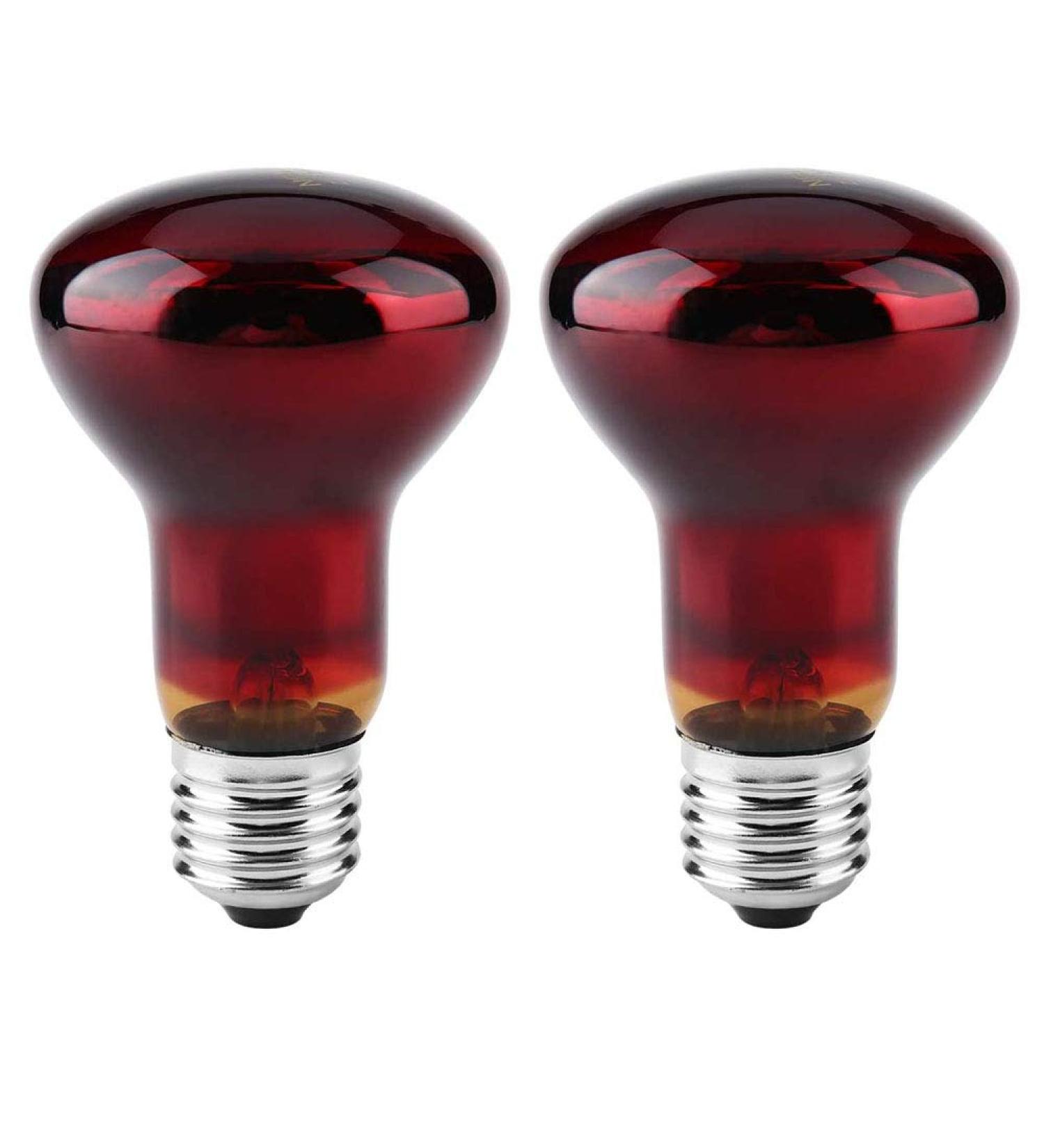 POFET 2pcs Reptile Heating Bulbs Durable Infrared Heat Lamp Warming Light Bulb Red Pet Light for Reptile and Amphibian Lizard Tortoise Spider Snake Chameleon 220-240V(100W) - Buy Online on SooperMarket.com