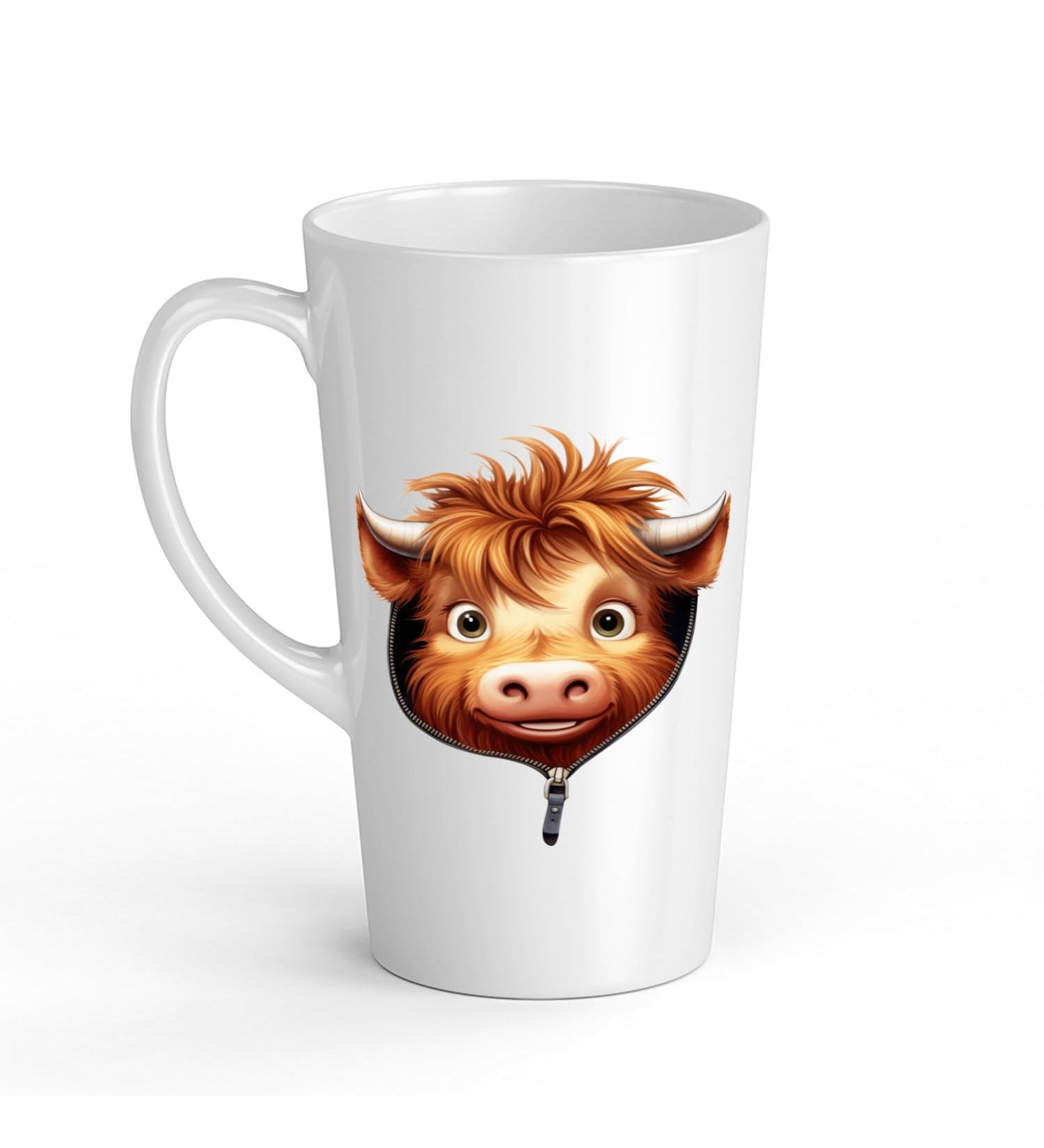 White Ceramic Baby Cow Mug - Large 483 ml Perfect for Hot Chocolate or Milk Fun and Easy to Use