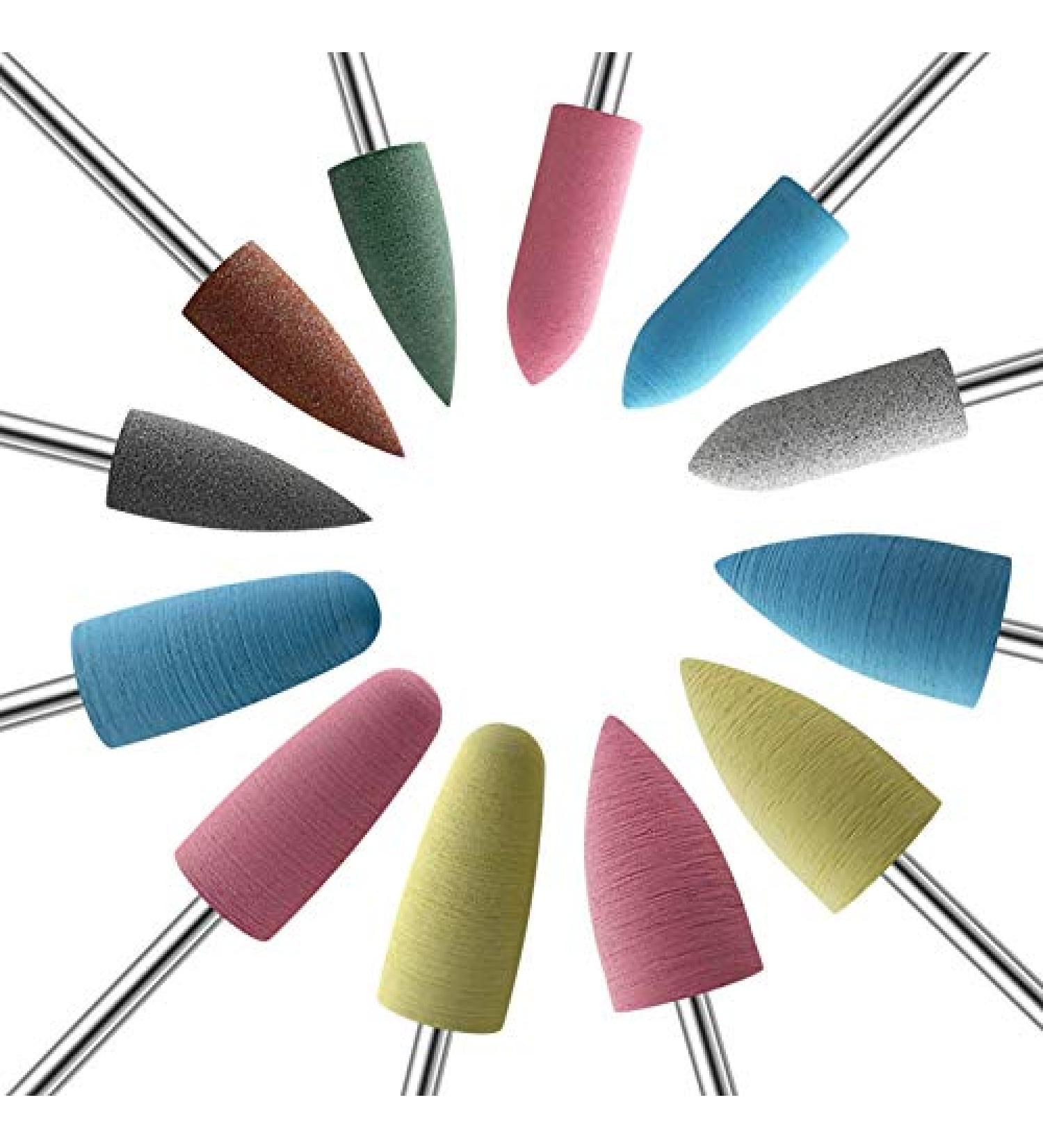 KADS 12X Silicone Nail Drill Bit 3/32 - Cuticle Clean File for Nail Art Manicure - Buy Online on SooperMarket.com