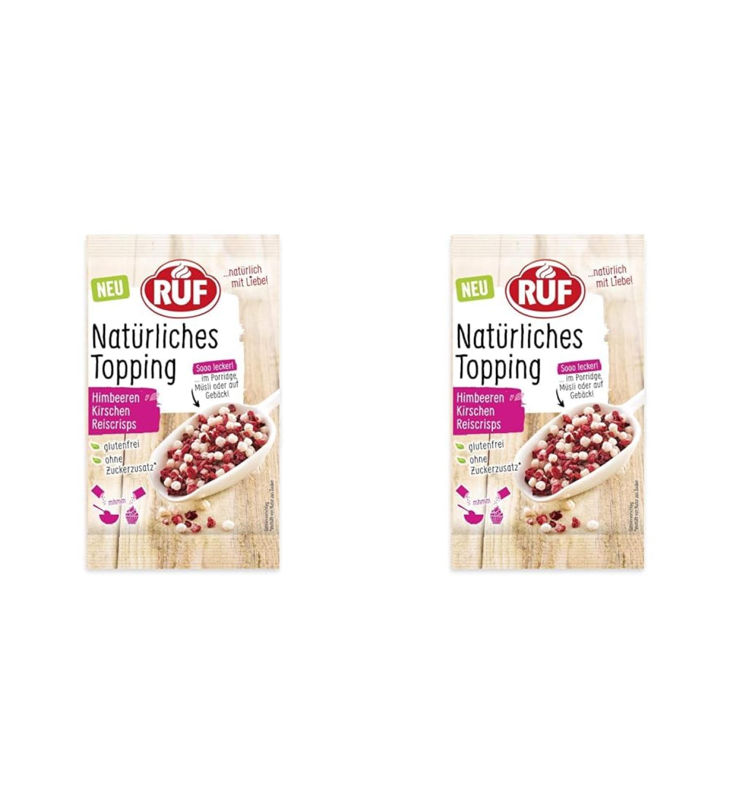 Natural Fruit Topping with Raspberries & Cherries - Gluten-Free Vegan No Additives Perfect for Porridge & Pastries - 15g (2 Pack) - Buy Online on SooperMarket.com