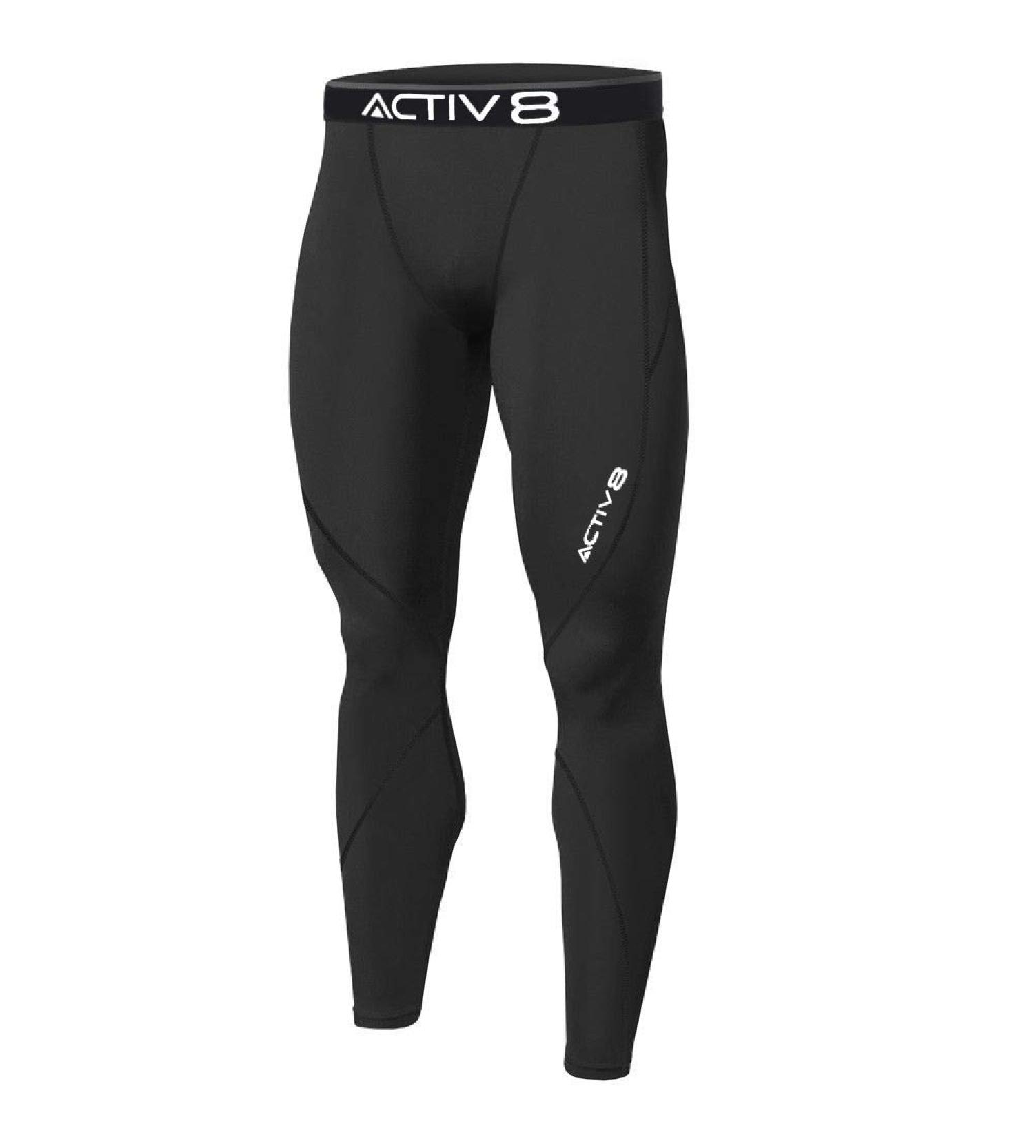 Activ8 SmartSports Men's Thermal Running Pants Compression Effect and Quick Dry Function XXL Black