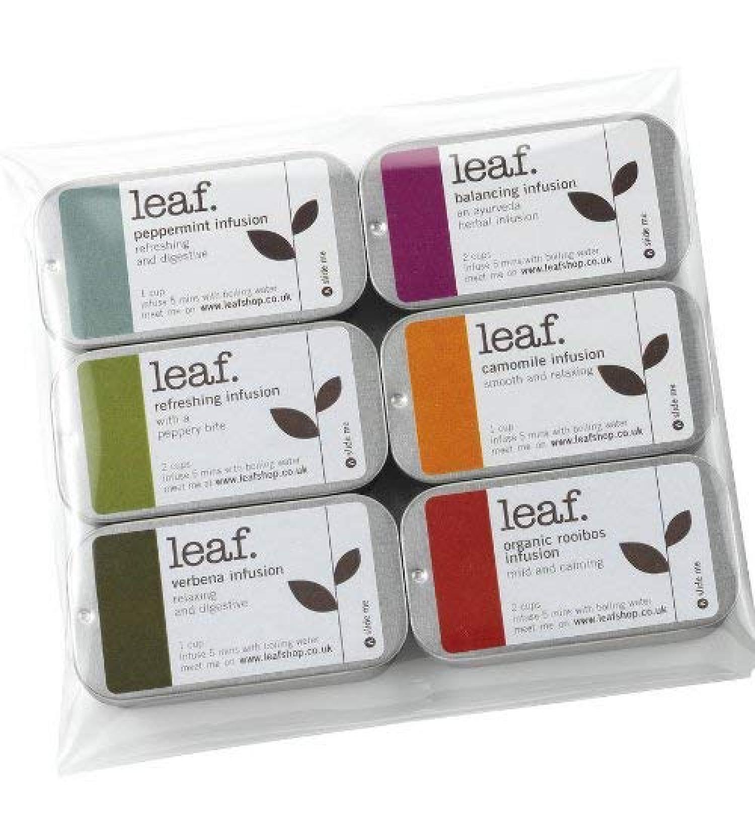 Tea gifts: 6 mini herbal infusion tins taster set