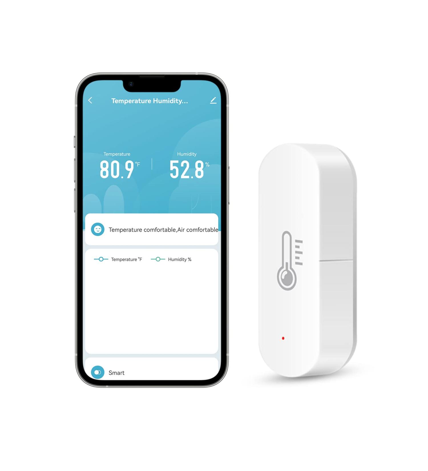 XUELILI Smart Thermometer Hygrometer ZigBee Wireless | Indoor Temperature Humidity Monitor Sensor for Home, Baby Room, Greenhouse | Compatible with Alexa - Buy Online on SooperMarket.com