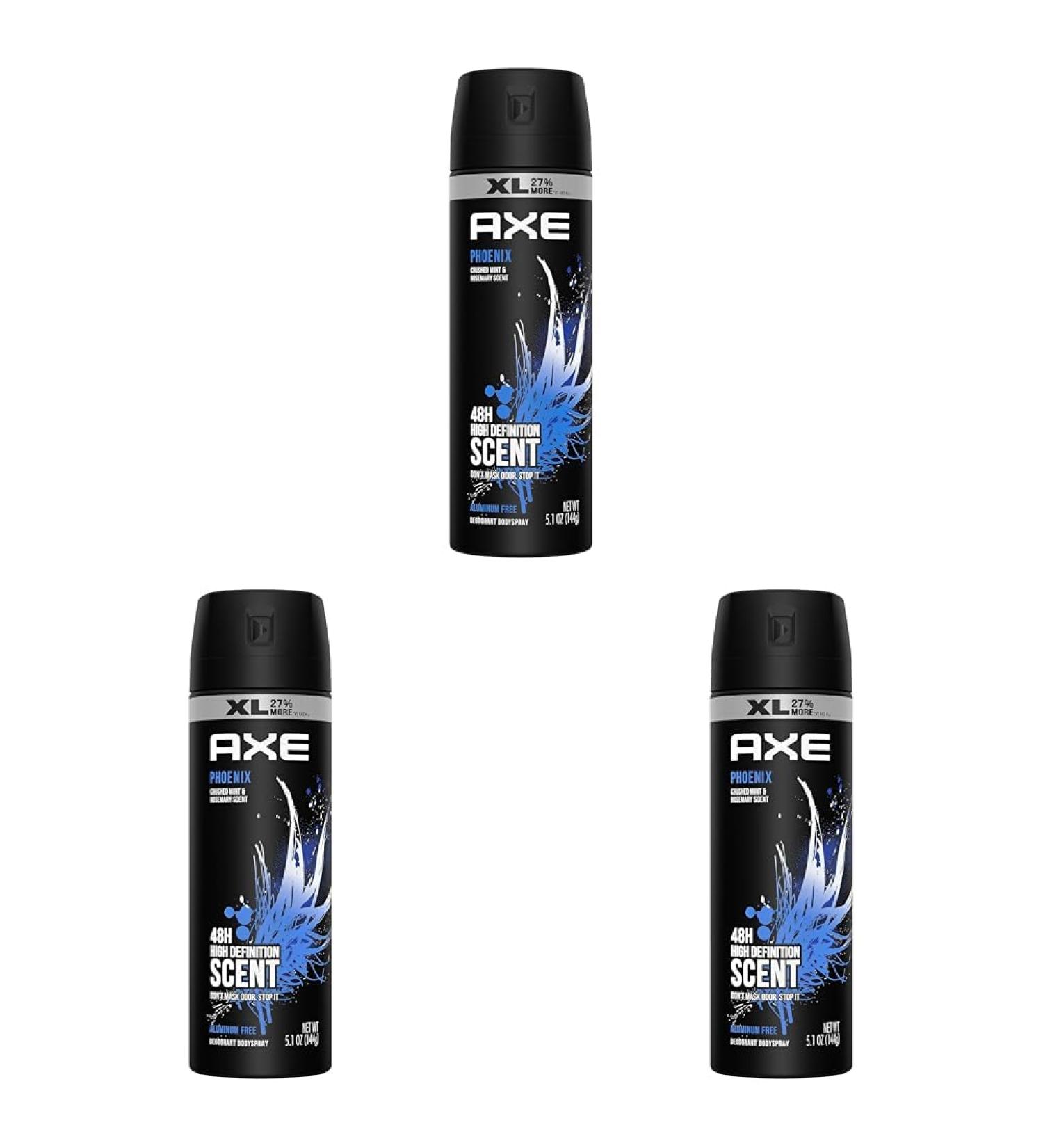 AXE Body Spray Deodorant Phoenix for Long Lasting Odor Protection Deodorant for Men Formulated Without Aluminum 5.1 oz (Pack of 3) 5.1 Ounce (Pack of 3) - Buy Online on SooperMarket.com