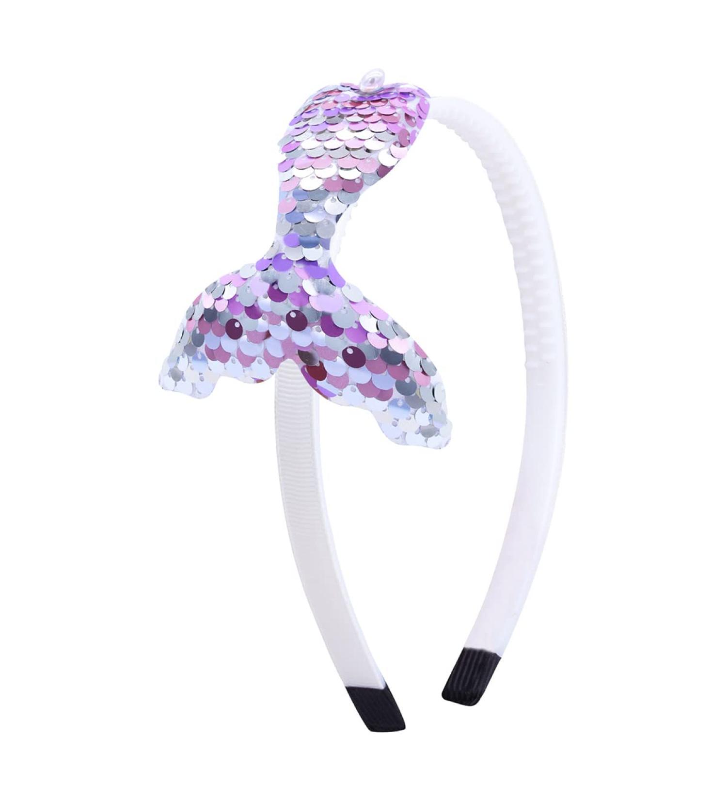 Totelux Mermaid Headband - Reversible Fish Tail Hair Hoop with Pearl for Women & Girls - Light Purple - Buy Online on SooperMarket.com