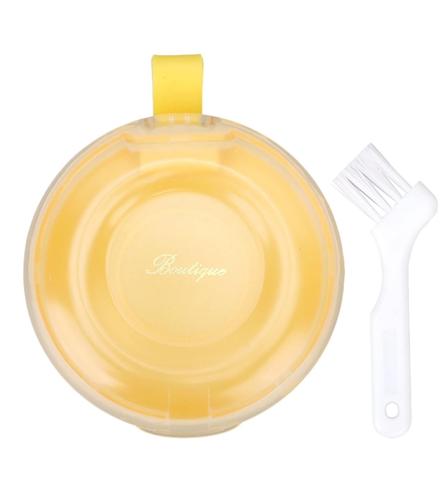 Orthodontic Retainer Case with Cleaning Brush - Yellow Mouthpiece Holder for Adults & Kids - Perfect for School Travel & Home - 8cm Diameter - Buy Online on SooperMarket.com