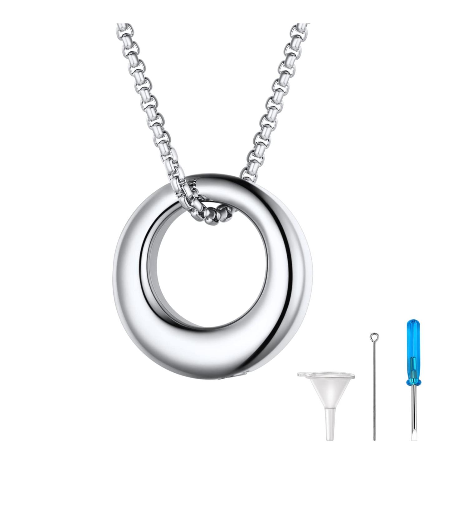 U7 Women's Cremation Urn Necklace - Celtic Knot Dog Feet & Wings Designs - Stainless Steel Cylinder Pendant for Ashes - Unique Burial Jewelry - Buy Online on SooperMarket.com