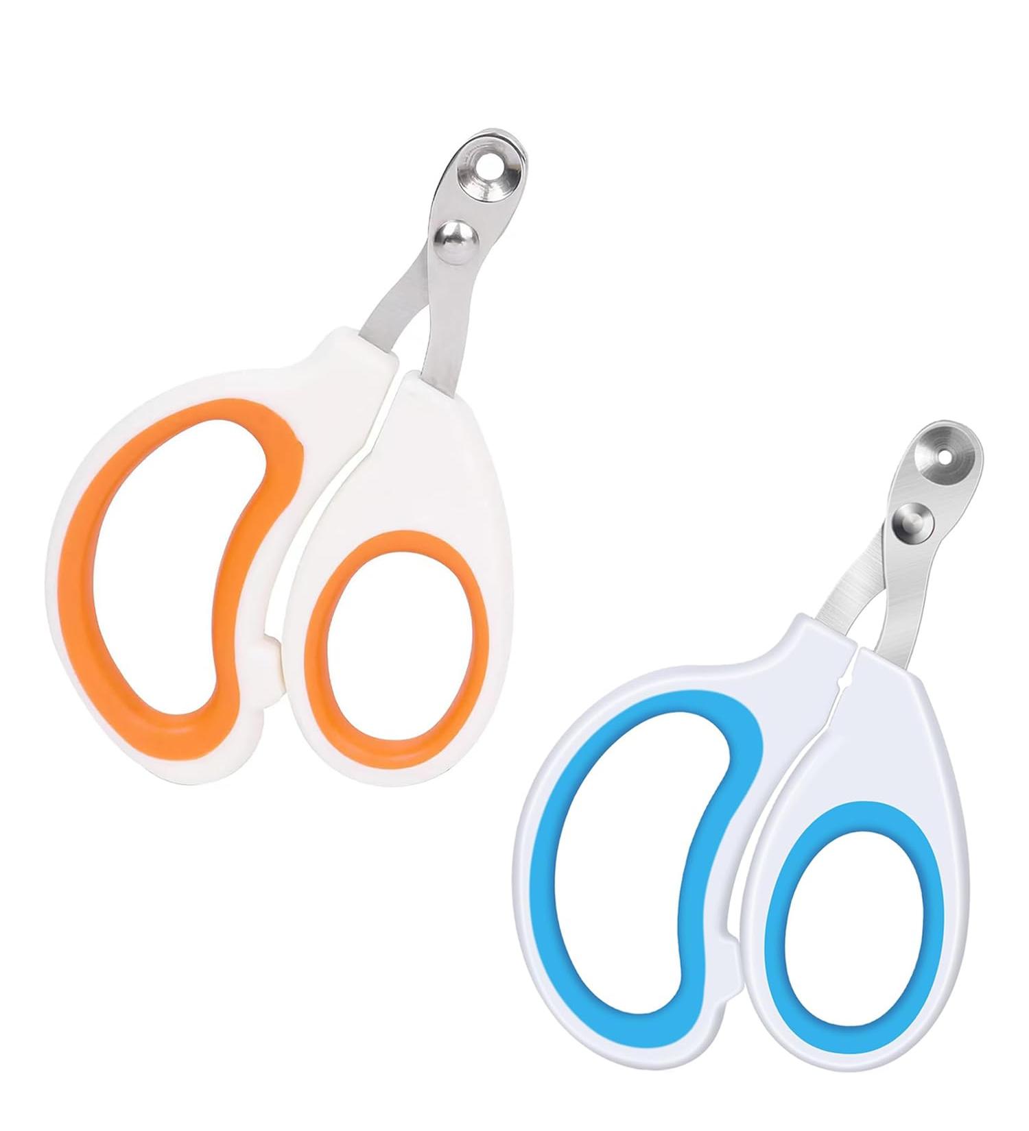 Tinkber 2-Pack Cat Nail Clippers - Stainless Steel Round Pet Nail Shears for Cats Puppies & Small Dogs - Blue & Orange - Buy Online on SooperMarket.com
