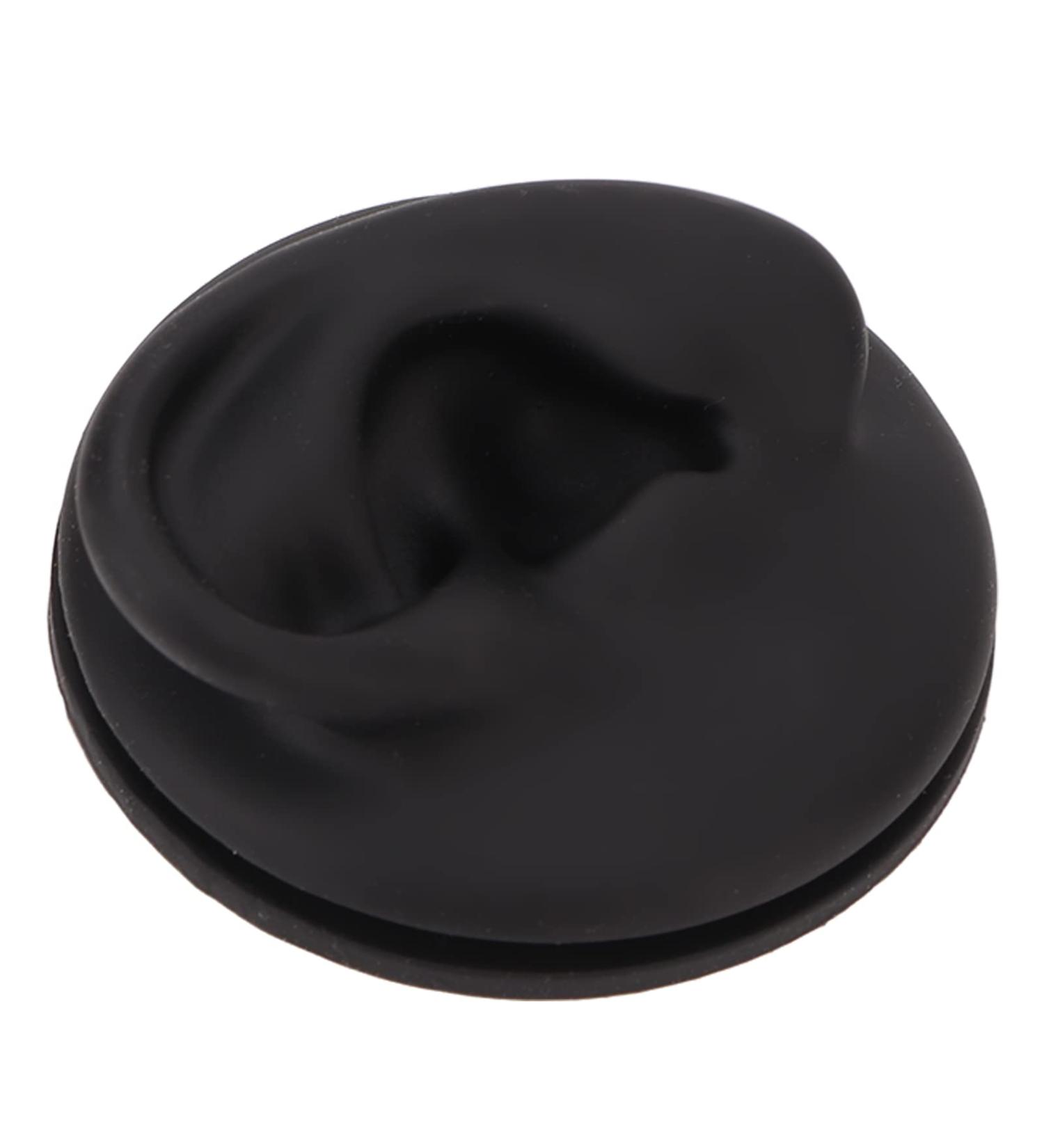 Artificial Black Left Ear Display Model | Professional Soft Teaching Tool with Round Base - Buy Online on SooperMarket.com