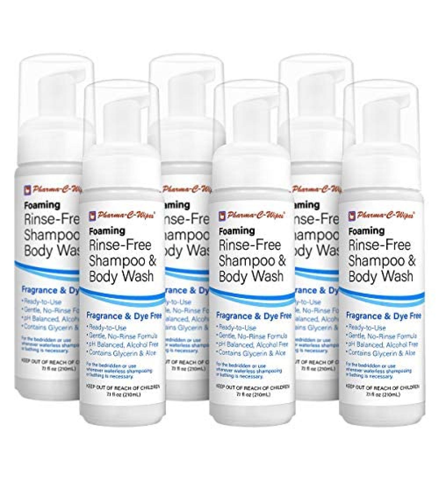 Pharma C Wipe Foaming No-Rinse Shampoo and Body Wash Mild 7.1oz - Pack of 6 - Buy Online on SooperMarket.com