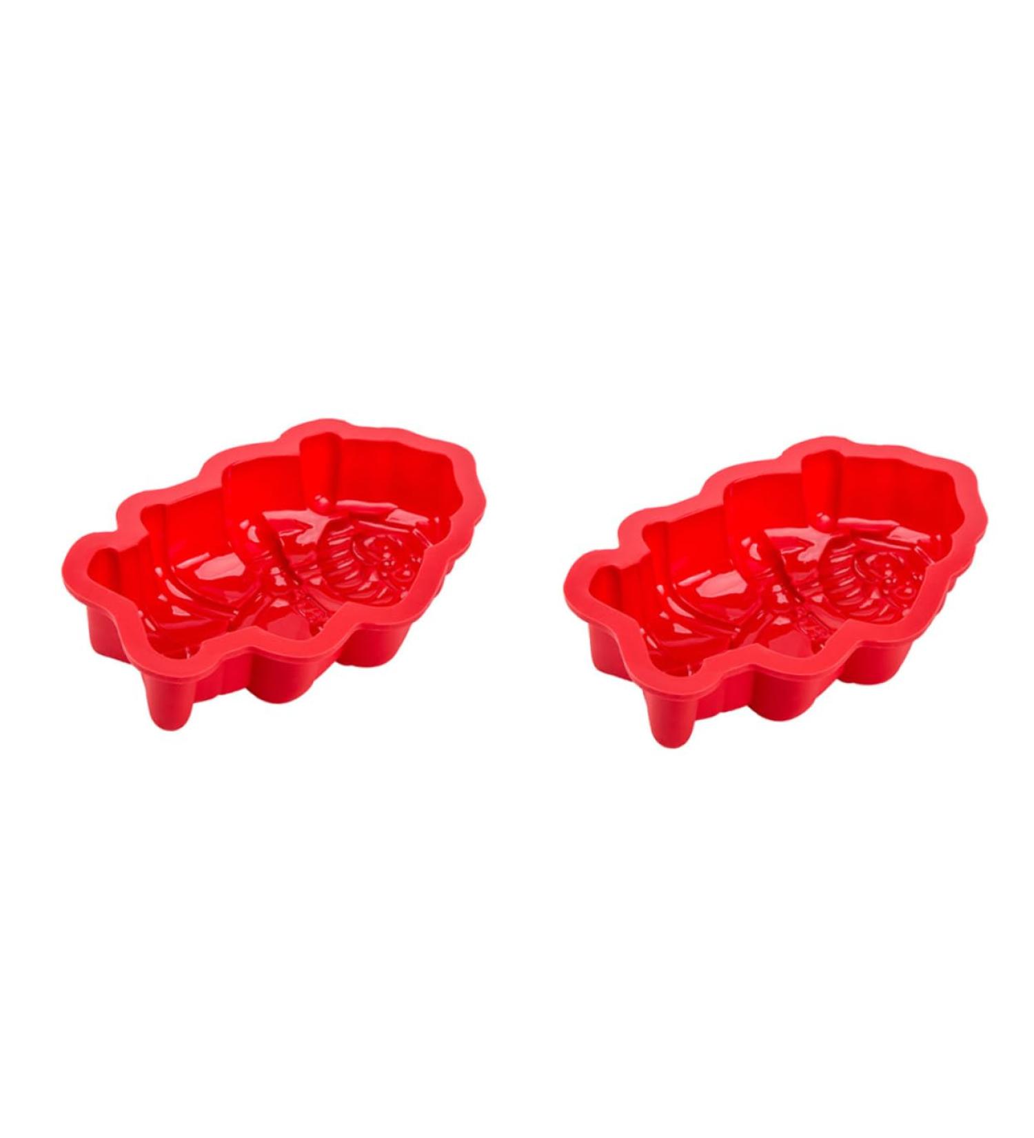 PRETYZOOM 2 Pcs Baking Mold Christmas Cookie Shape Christmas Resin Moulds Xmas Silicone Xmas Embossing Silicone Christmas Chocolate Molds Sandwich Xmas Molds Candle Silica Gel Fudge 18.2X11.5X3CM As Shown - Buy Online on SooperMarket.com