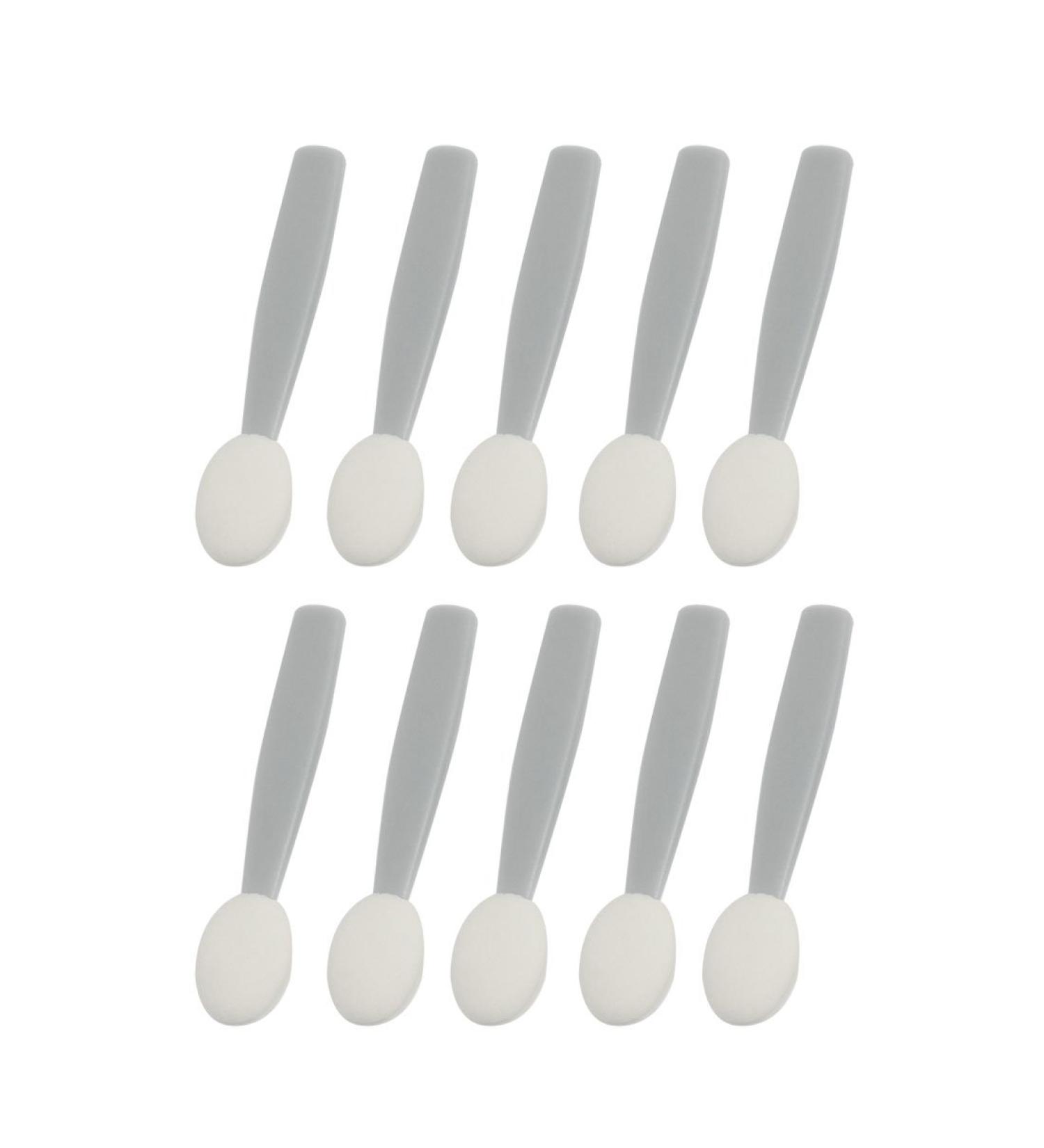 Ruilogod Single Head Gray Grips Eye Shadow Sponge Brushes Make up Tool 10 Pcs
