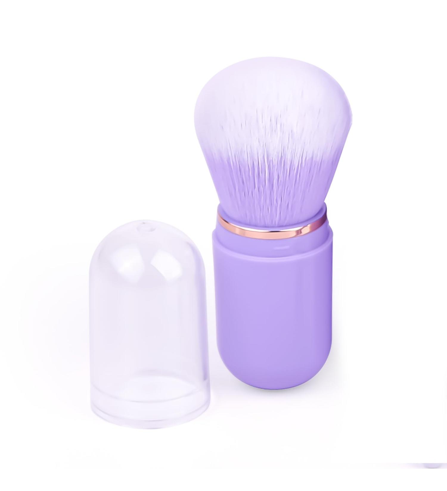 Retractable Kabuki Brush Travel Makeup Brush Cute Capsule-shape Blush Brush Foundation Brush Suitable for Liquid Foundation Pressed Powder Contour Cream Purple - Buy Online on SooperMarket.com