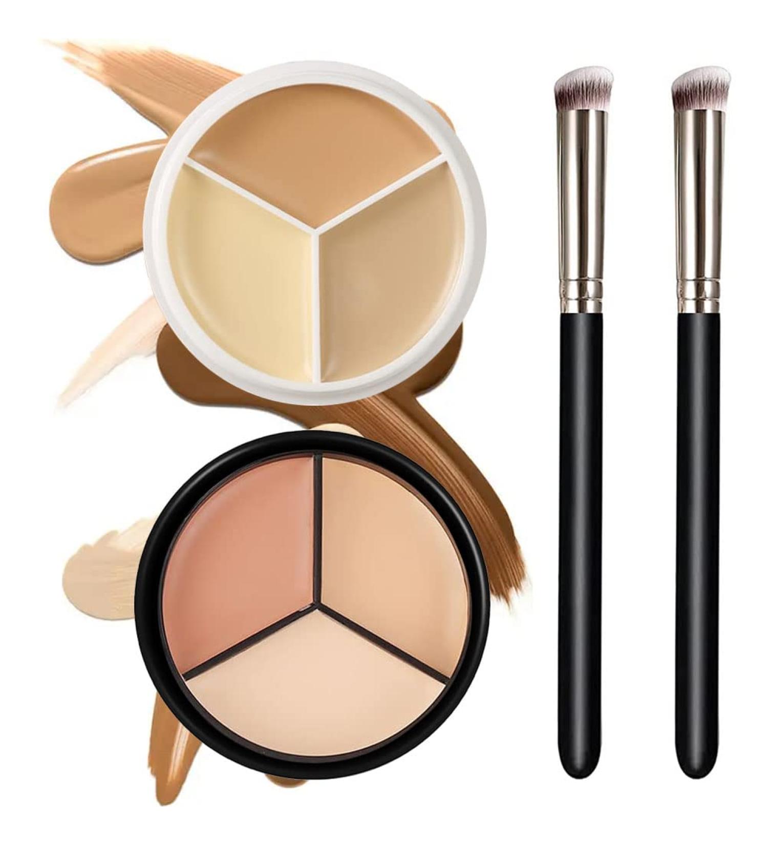 6 Colors Contour & Concealer Palette with Brushes - Facial Color Corrector, Bronzer, Highlighter - Makeup Kit - Buy Online on SooperMarket.com