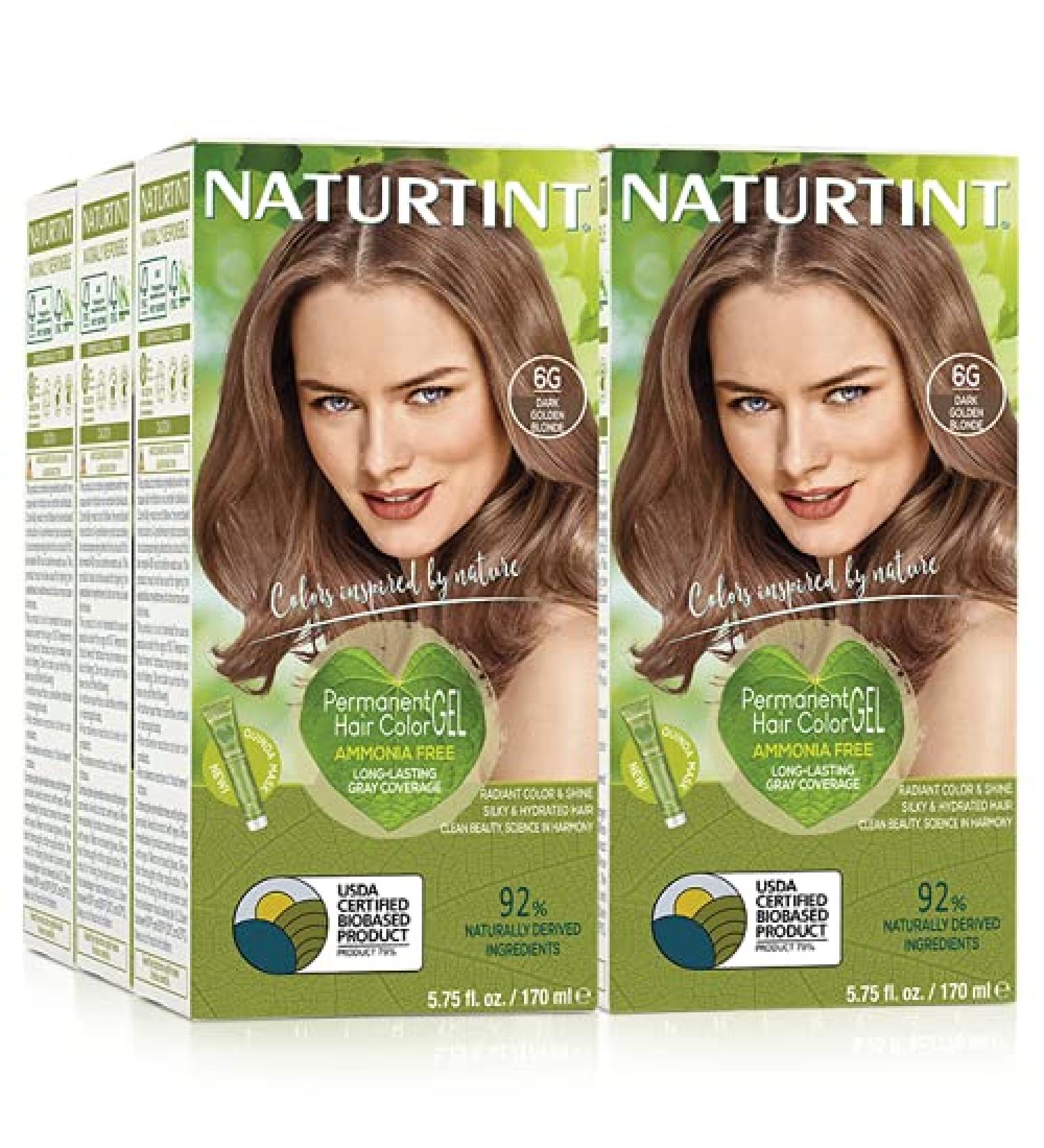 Naturtint 6G Dark Golden Blonde Hair Color - Pack of 6 | Ammonia-Free, Vegan, Cruelty-Free | Up to 100% Gray Coverage | Long-Lasting Results - Buy Online on SooperMarket.com