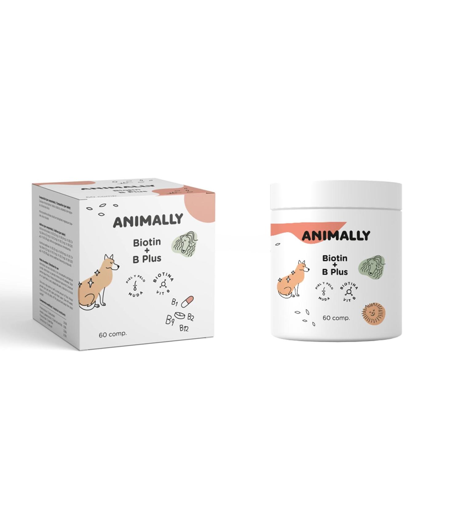 Animally Biotin B Plus 60 Tablets for Dogs & Cats | Skin Health & Healthy Fur | Ideal for Molting - Buy Online on SooperMarket.com