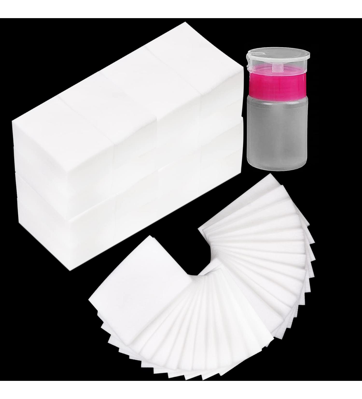 1000pcs Lint Free Nail Wipes & Pump Dispenser Bottle for Acrylic & Gel Nails - Residue-Free Cleaning - Buy Online on SooperMarket.com