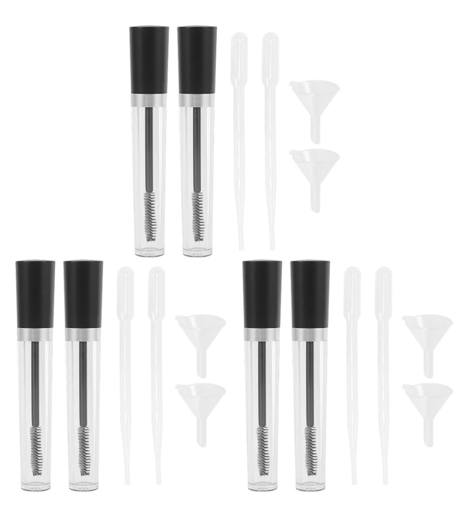 KALLORY 6 Sets Lash Cosmetics Vibely Mascara Refillable Clear Bottles Diy Kits Make up Bottled Plastic 12.3x2.1cmx3pcs Blackx3pcs - Buy Online on SooperMarket.com