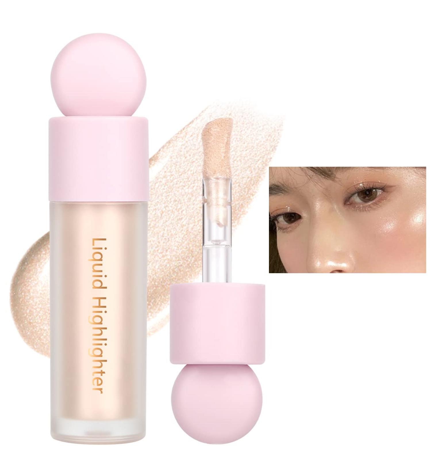 White Liquid Highlighter Shimmer Face Oil Glitter Makeup - Long Lasting Pigmented Formula for Face, Eyes, and Body - Buy Online on SooperMarket.com