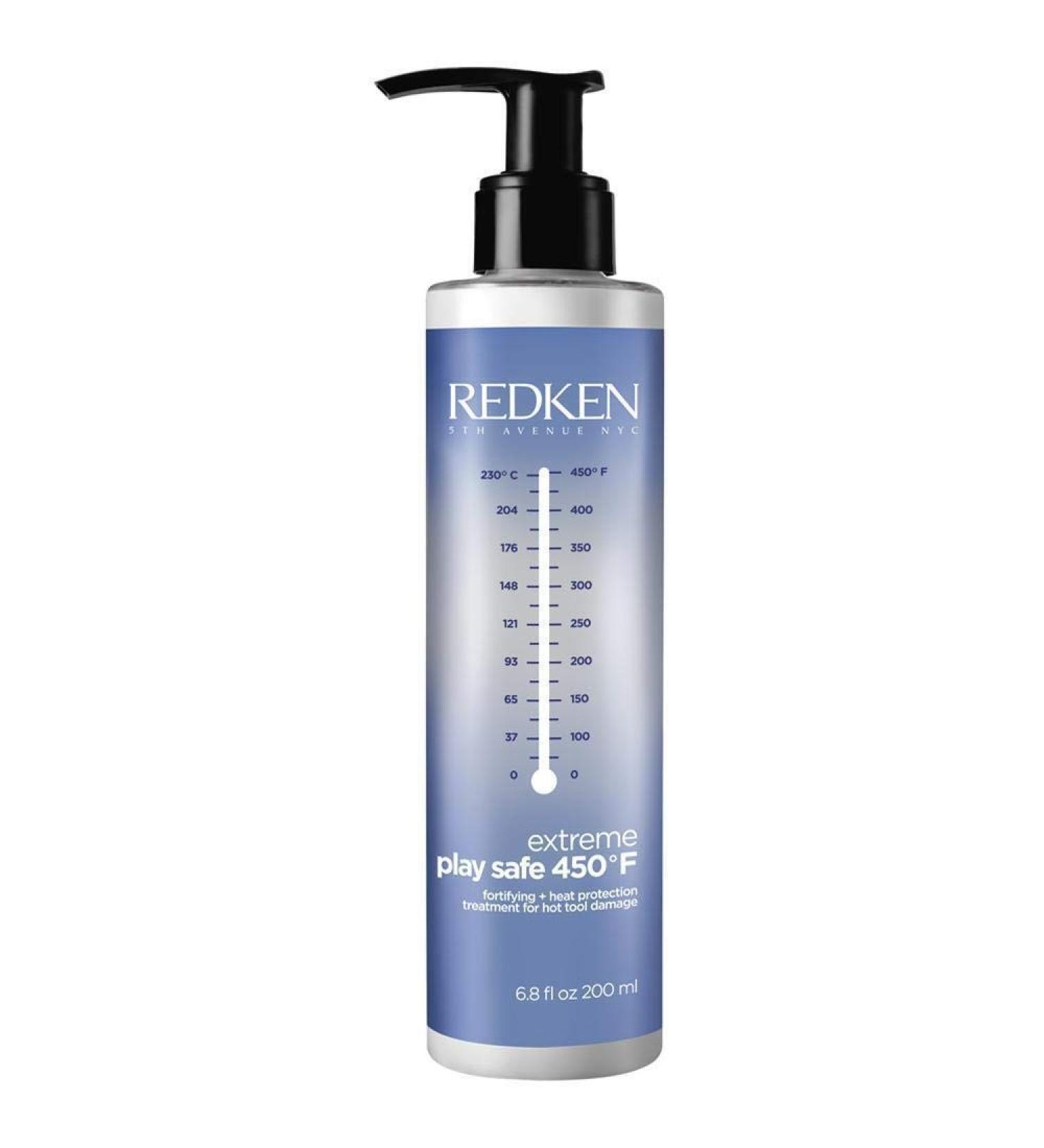 Redken Extreme Play Safe Heat Protectant Spray & Leave In Conditioner| For All Hair Types | Helps Reduce The Appearance of Split Ends | With Tourmaline 6.8 Fl Oz