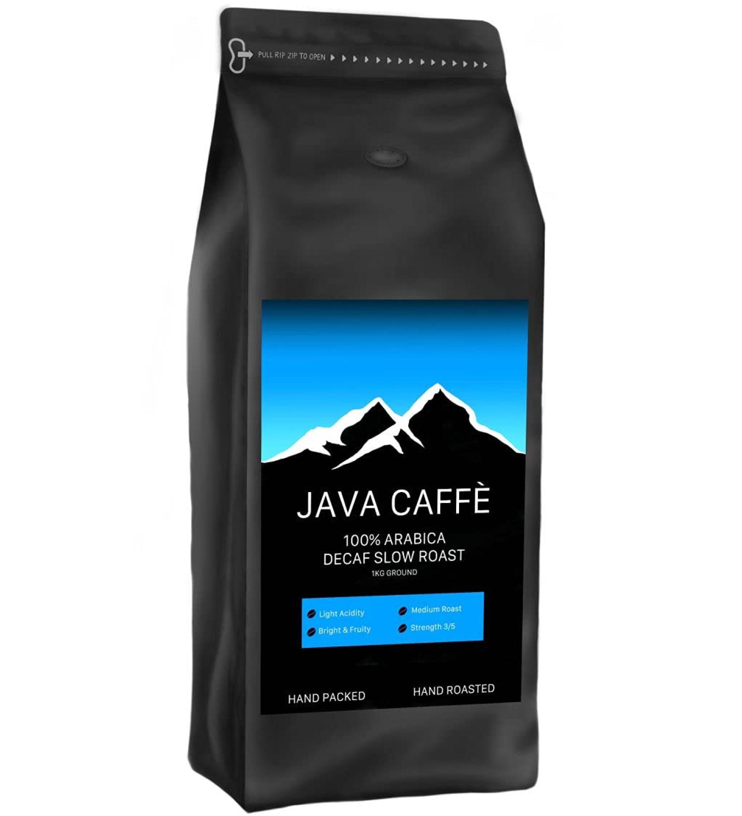Java Caffe Colombian DECAF GROUND Coffee (1kg) - Hand Roasted Full Medium Roast Artisan Coffee For Cafetieres & Filter Machines