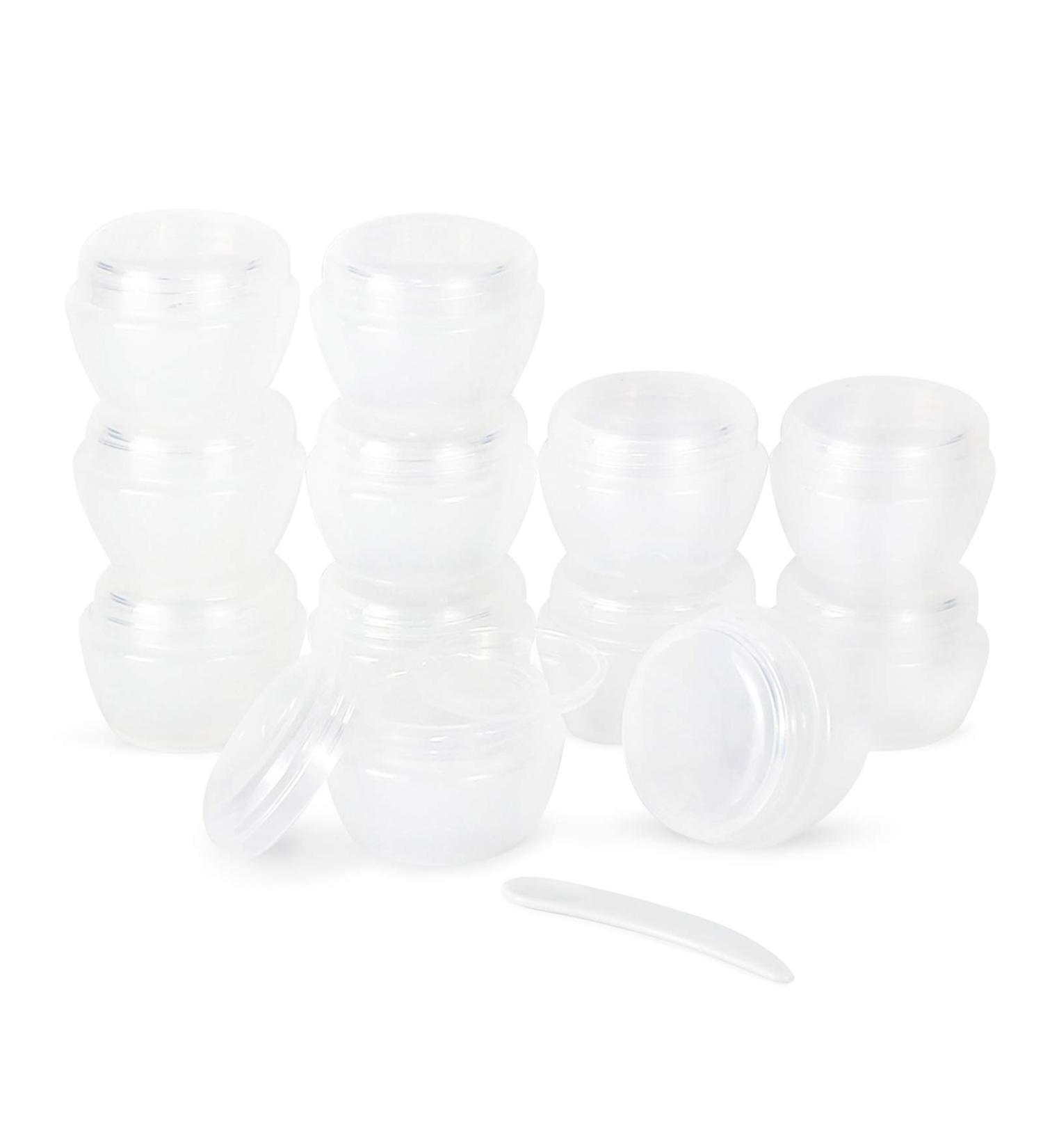 LONGWAY 1 Oz Little Plastic Jars with Lids and Liners - Pack of 12 Clear | Travel Cream Containers for Salves, Lotions, and Cosmetics - Buy Online on SooperMarket.com