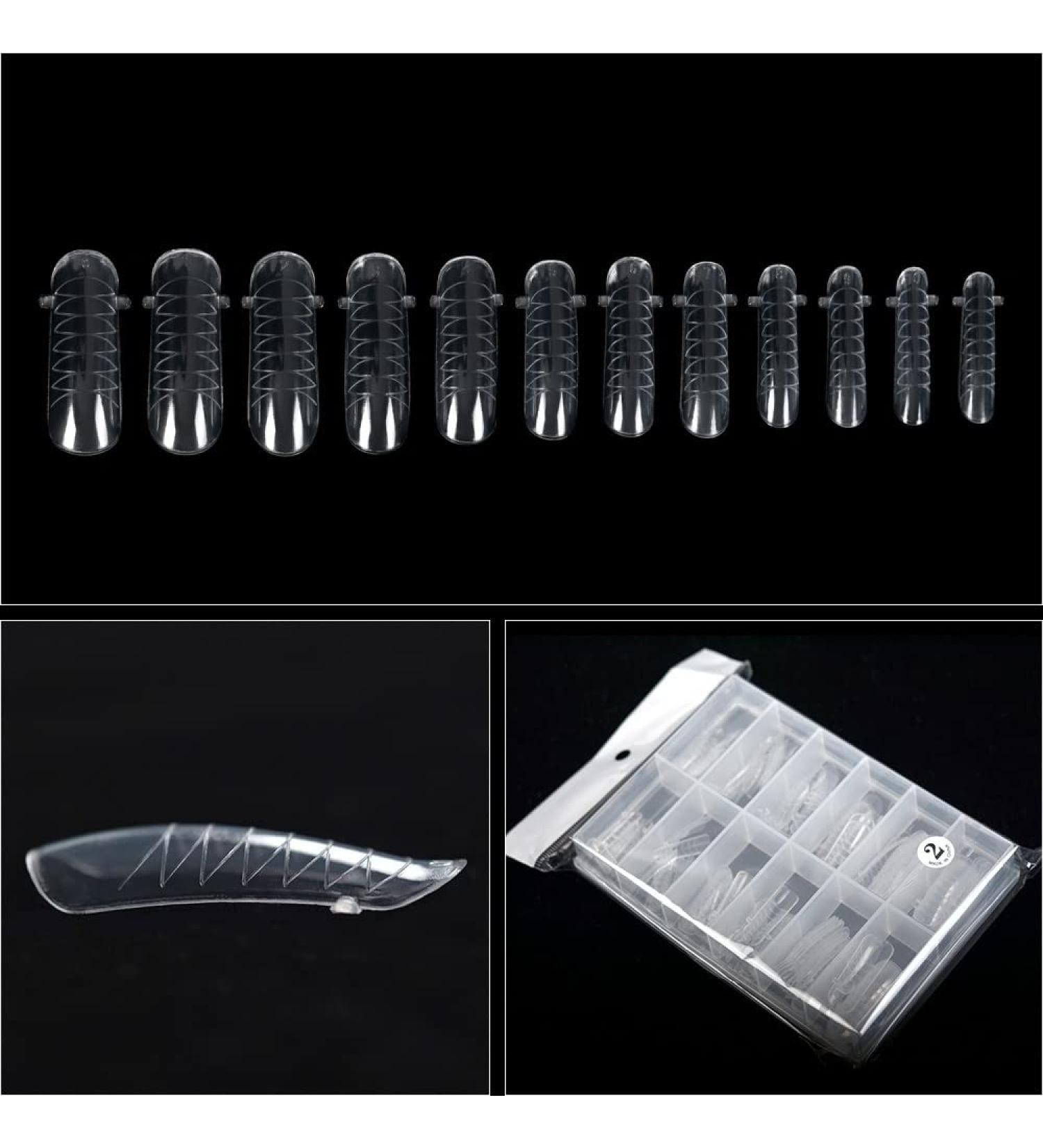 Alexnailart 12 Sizes 120pcs Transparent Nail Tips - Clear Artificial Fingernails with Box | International Shipping - Buy Online on SooperMarket.com