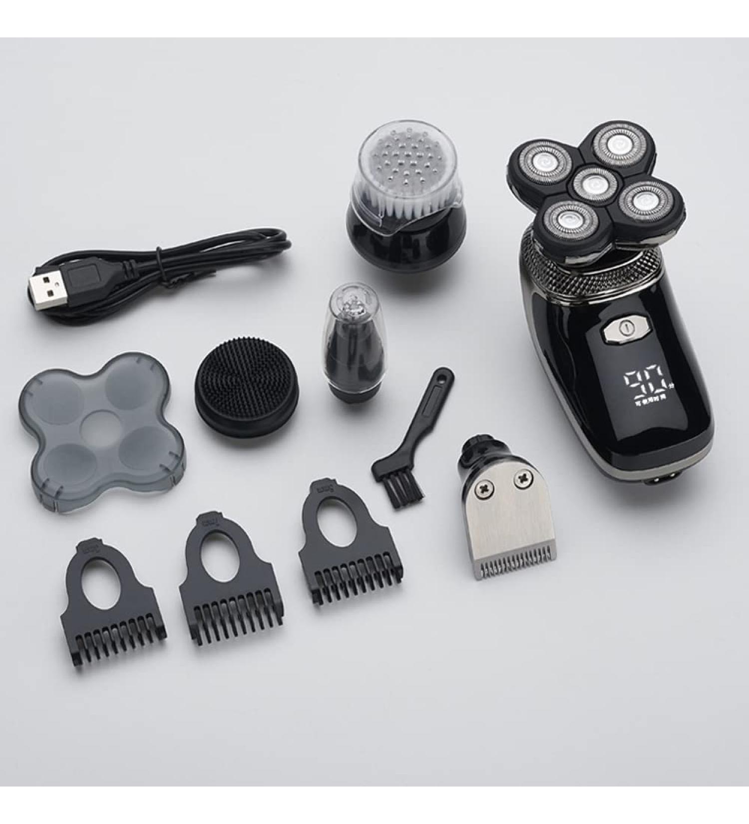 5 in 1 Electric Shaver - USB Rechargeable Floating Heads Nose & Ear Hair Trimmer Men s Facial Cleaning Brush - Buy Online on SooperMarket.com