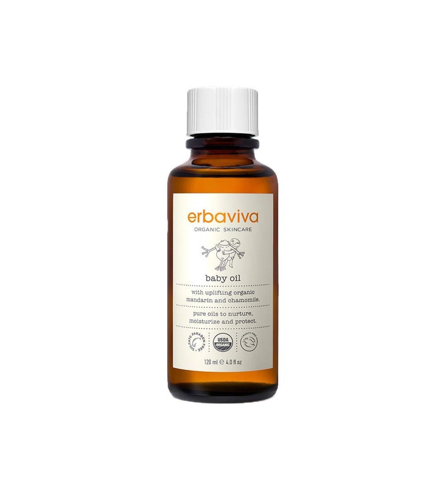 erbaviva Baby Oil - 4 Fl Oz | Natural, Organic, and Gentle Skincare - Buy Online on SooperMarket.com