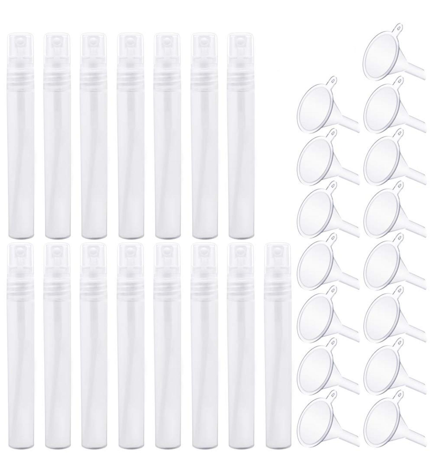 SelfTek 15 Pack Mini Spray Bottles - 10ml Refillable Perfume Travel Spritzer with Funnels - Ideal for International Shipping - Buy Online on SooperMarket.com