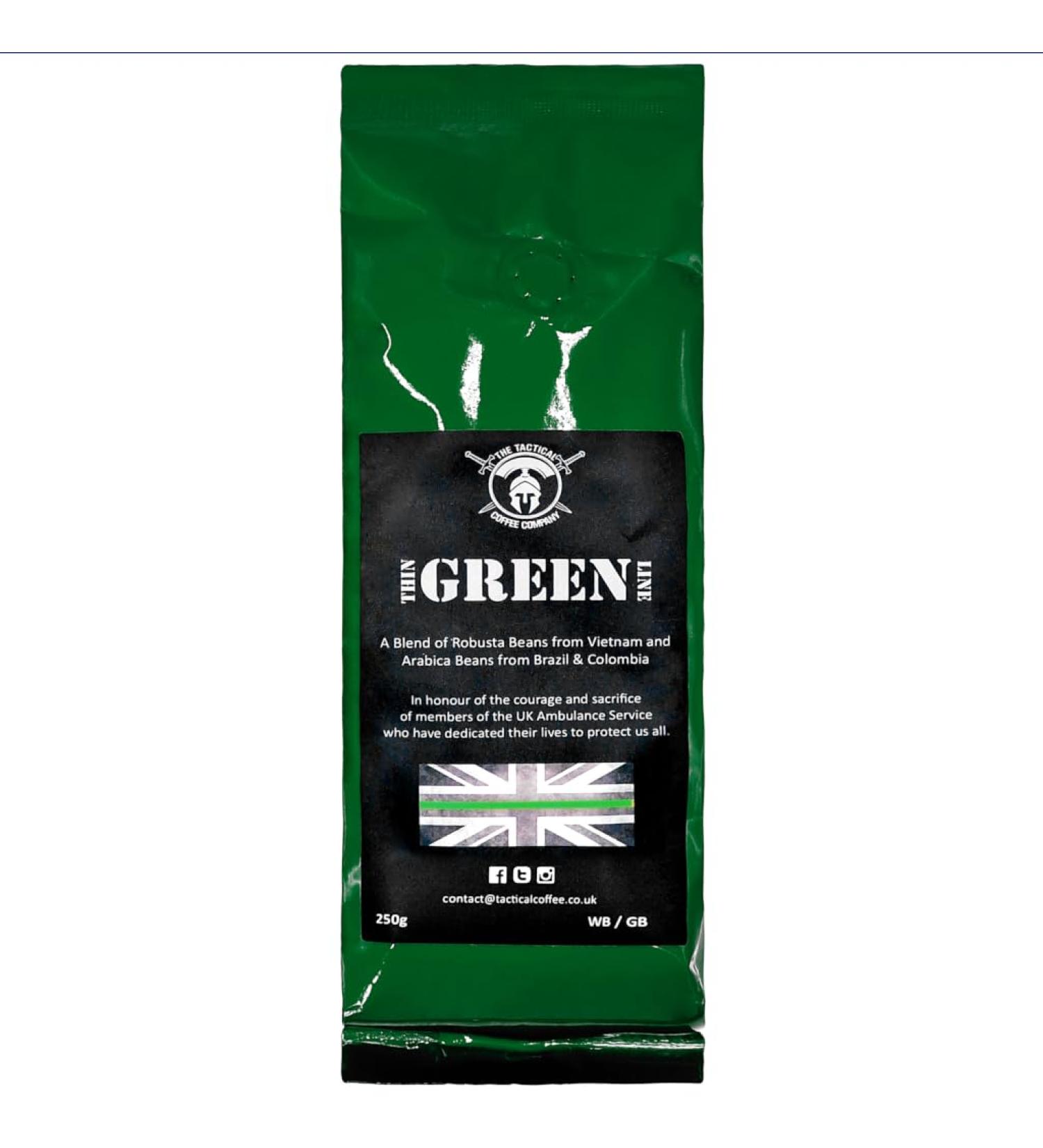 The Tactical Coffee Company Thin Green Line Roasted Whole Coffee Beans 250g