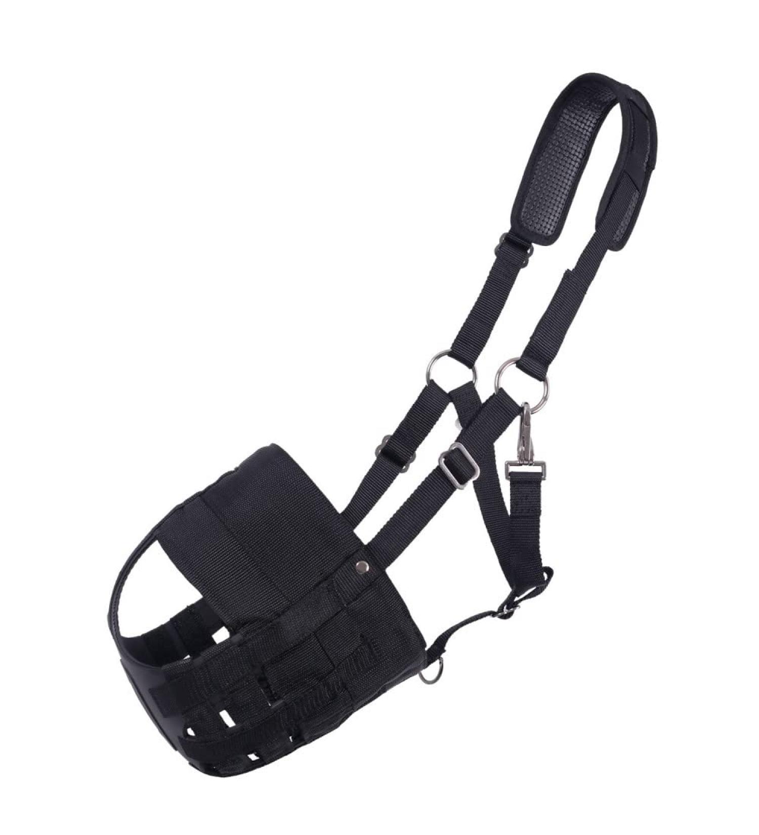 Buy QHP Shetty Grazing Mask with Nostrils - Black | International Shipping Available - Buy Online on SooperMarket.com